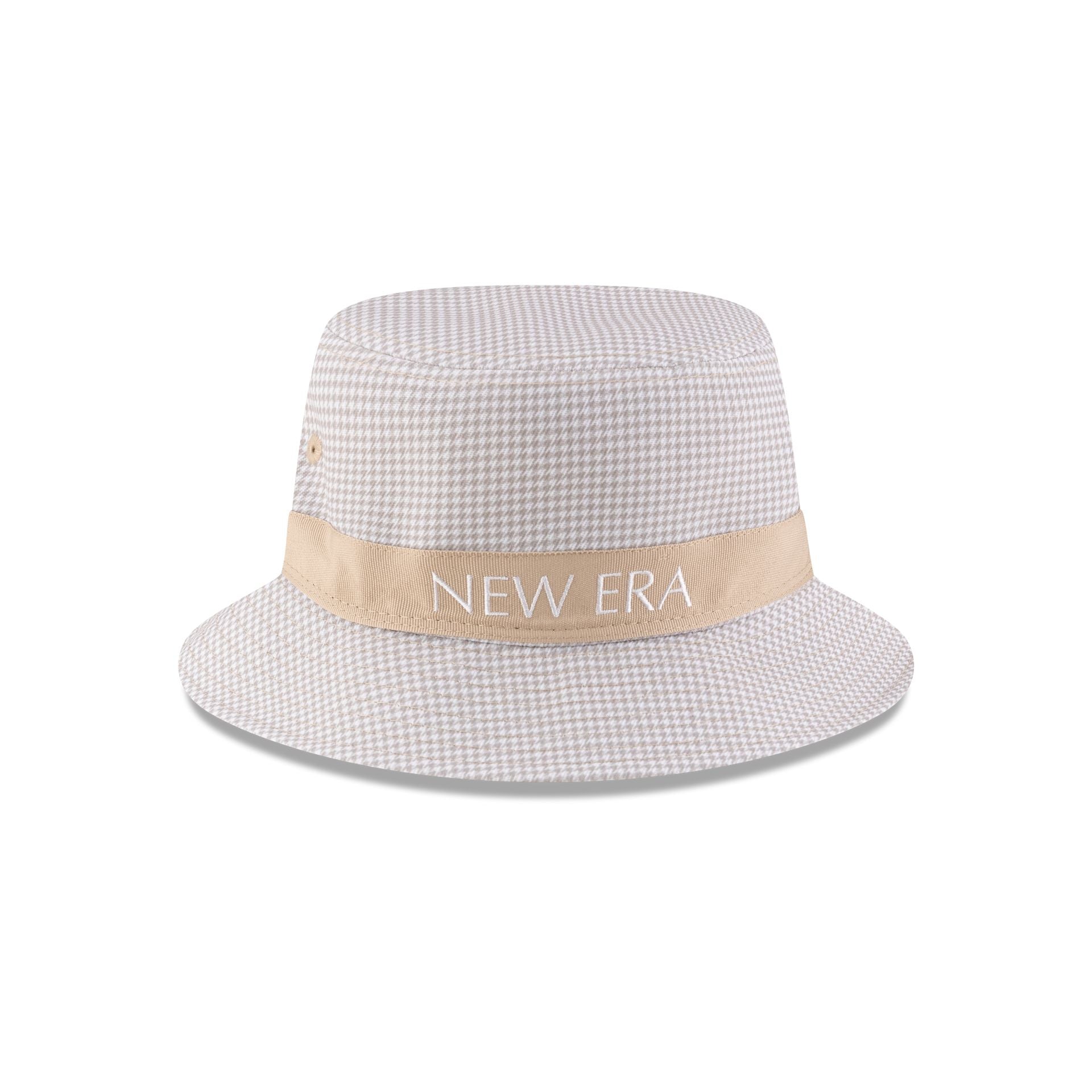 New Era Cap Houndstooth Beige Bucket Hat