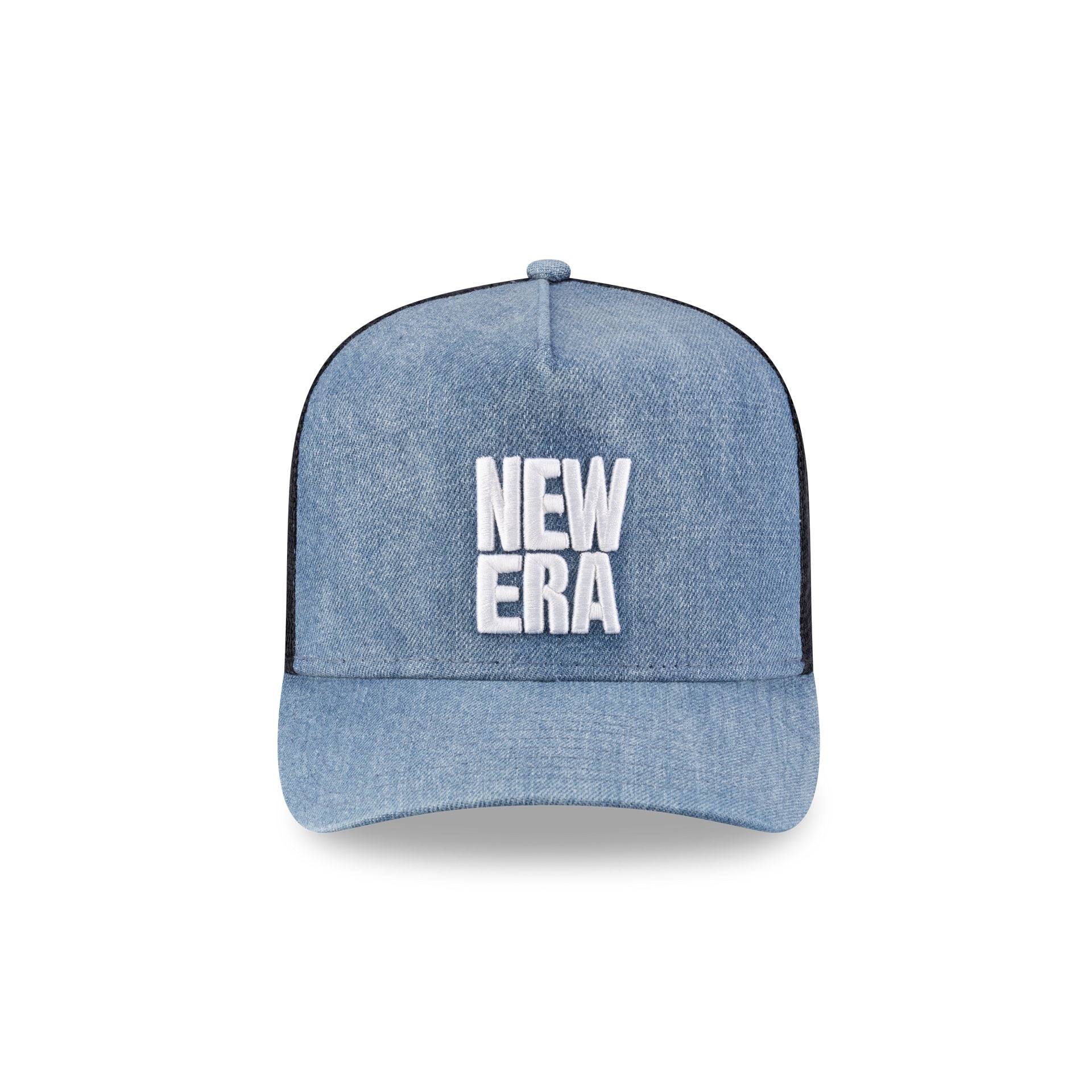 New Era Cap Square Logo Light Denim 9FORTY A-Frame Trucker Hat