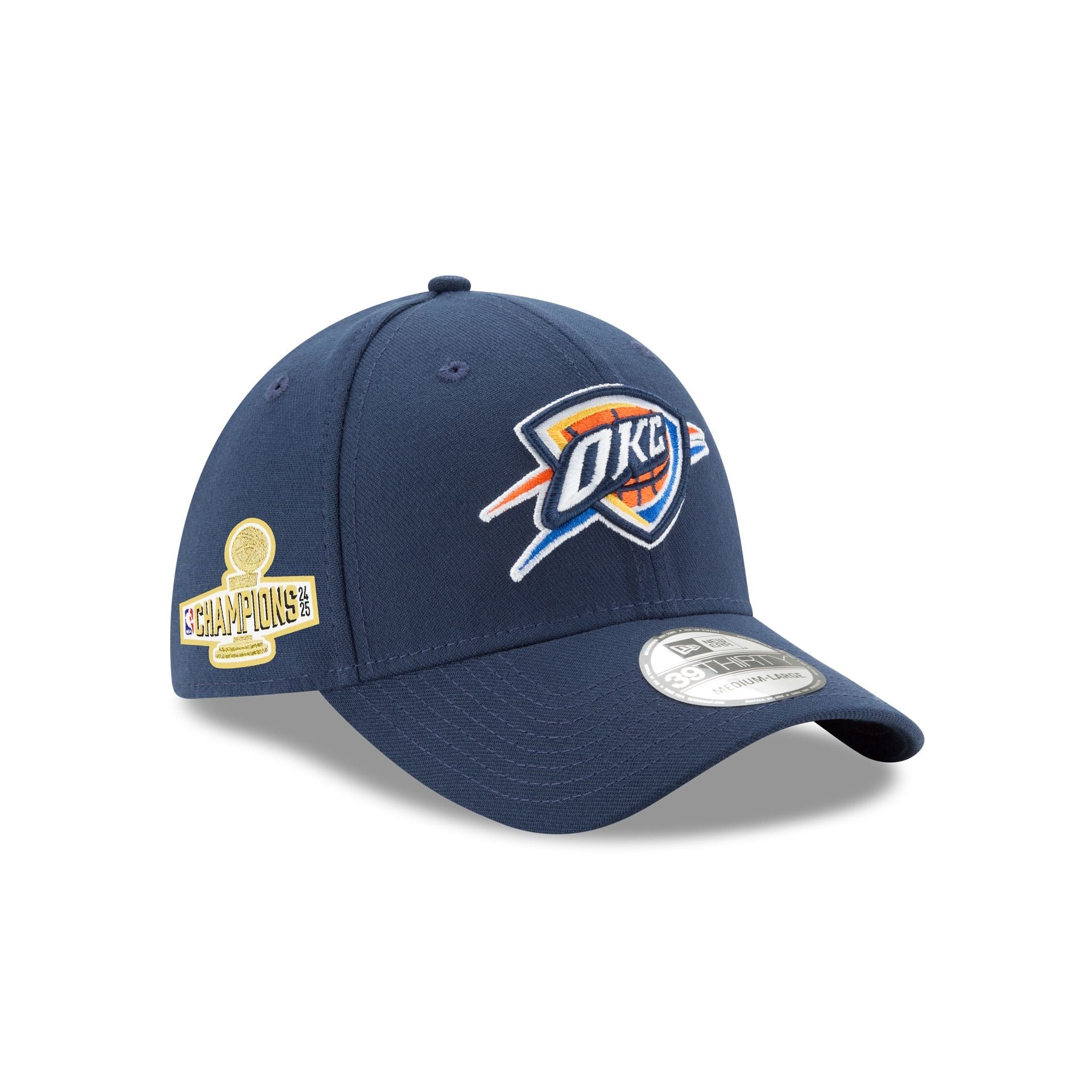 Oklahoma City Thunder 2025 NBA Champions Sidepatch 39THIRTY Stretch Fit