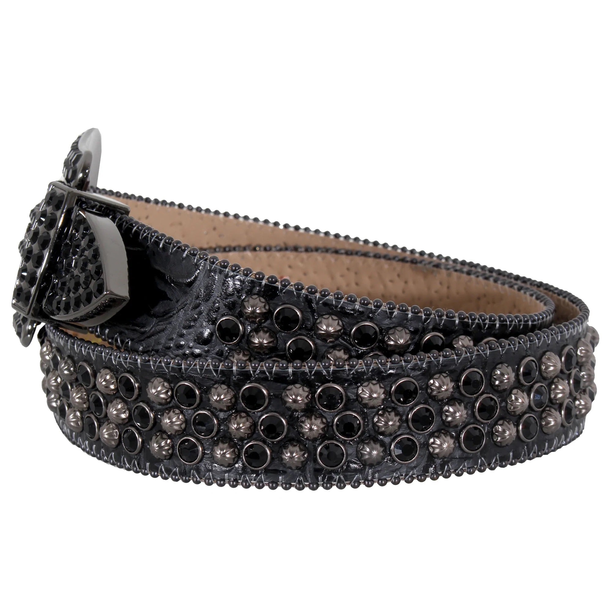 B.B. SIMON BLACK BELT WITH BLACK CRYSTALS