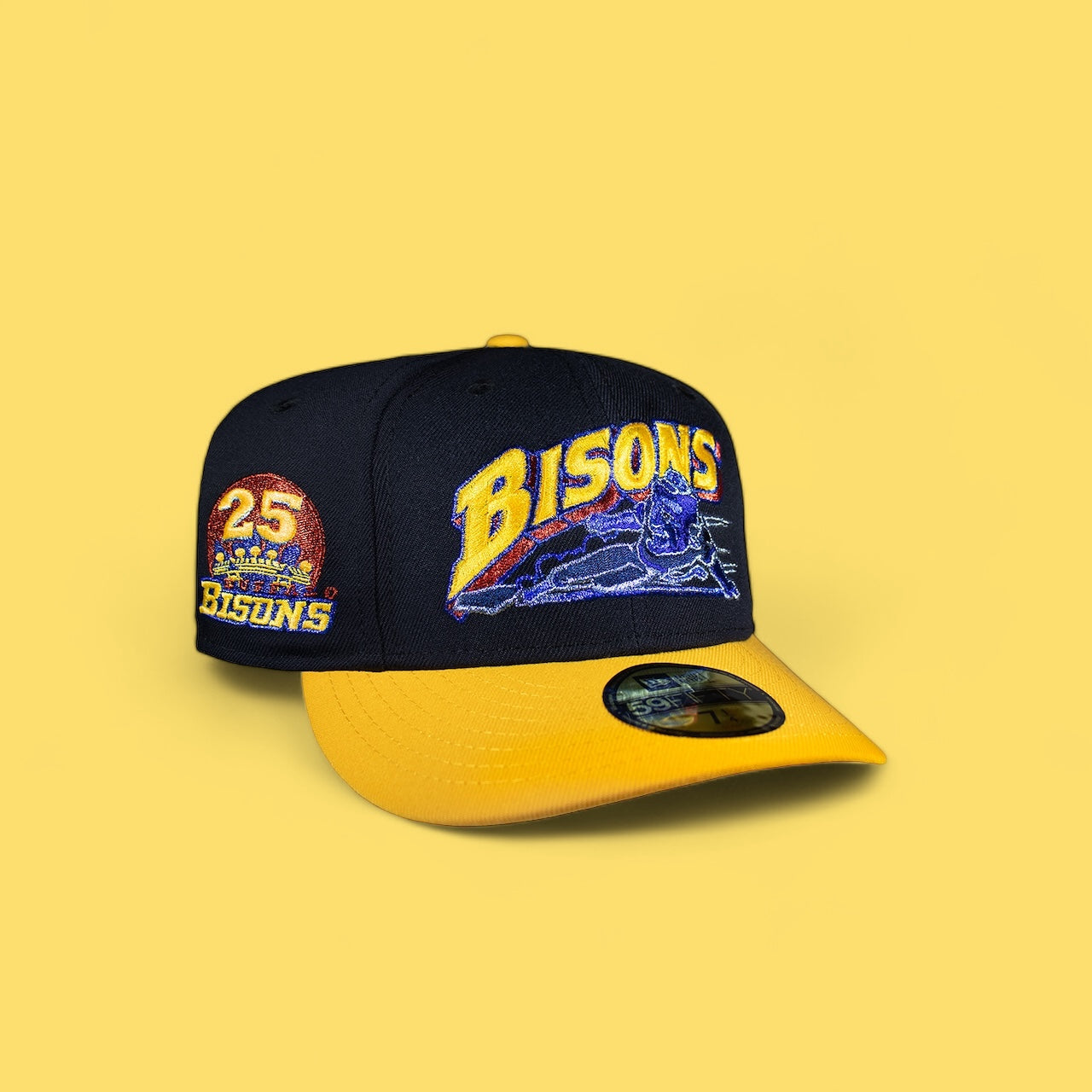 Buffalo Bisons Navy Blue and Yellow 25Th