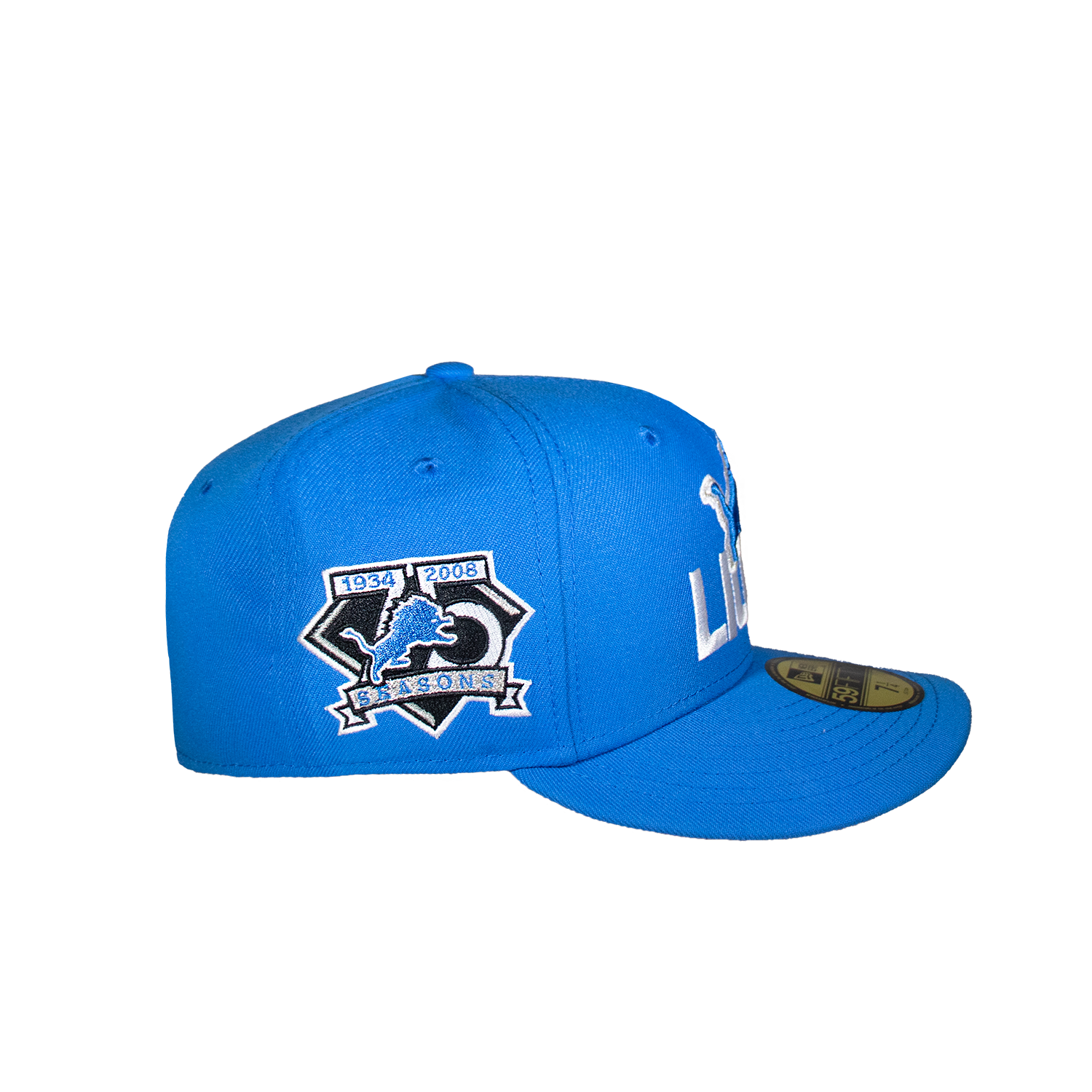Detroit Lions All Blue Font Logo 75Th World Series