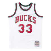 MILWAUKEE BUCKS WHITE KAREEM JERSEY