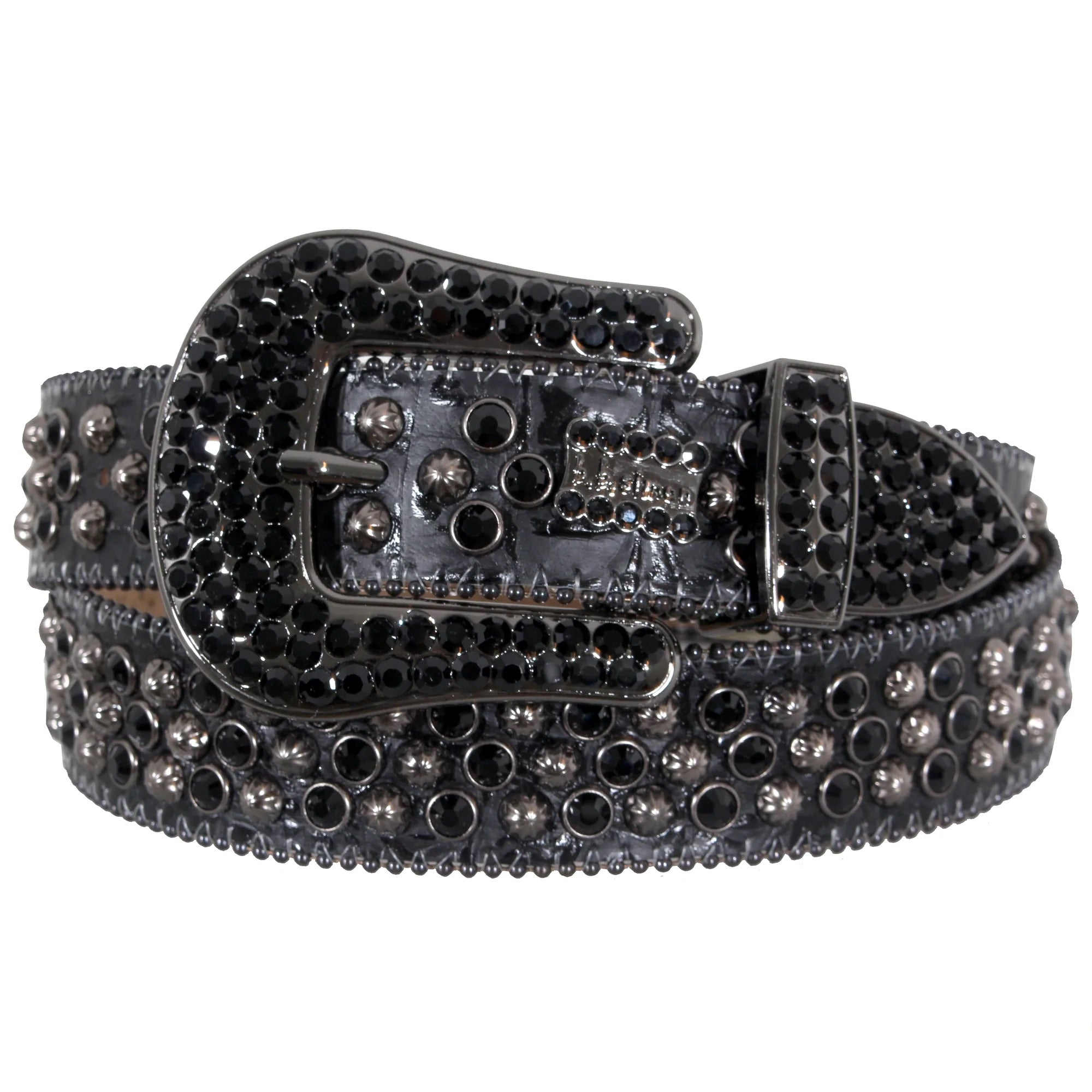 B.B. SIMON BLACK BELT WITH BLACK CRYSTALS
