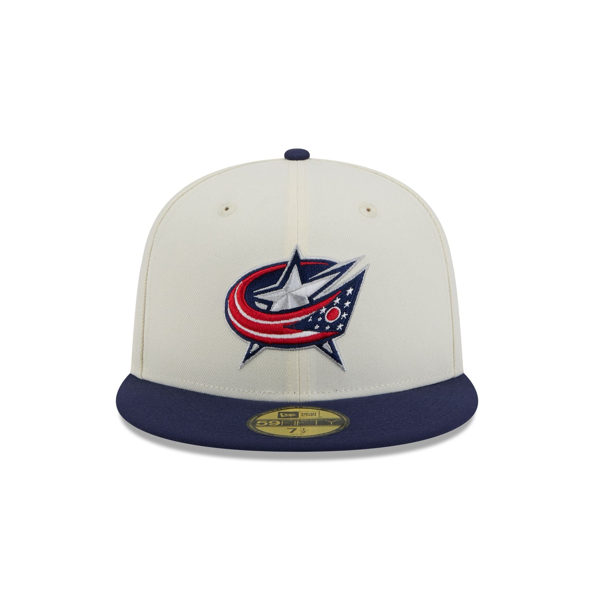 Columbus Blue Jackets Chrome White 59FIFTY Fitted Hat