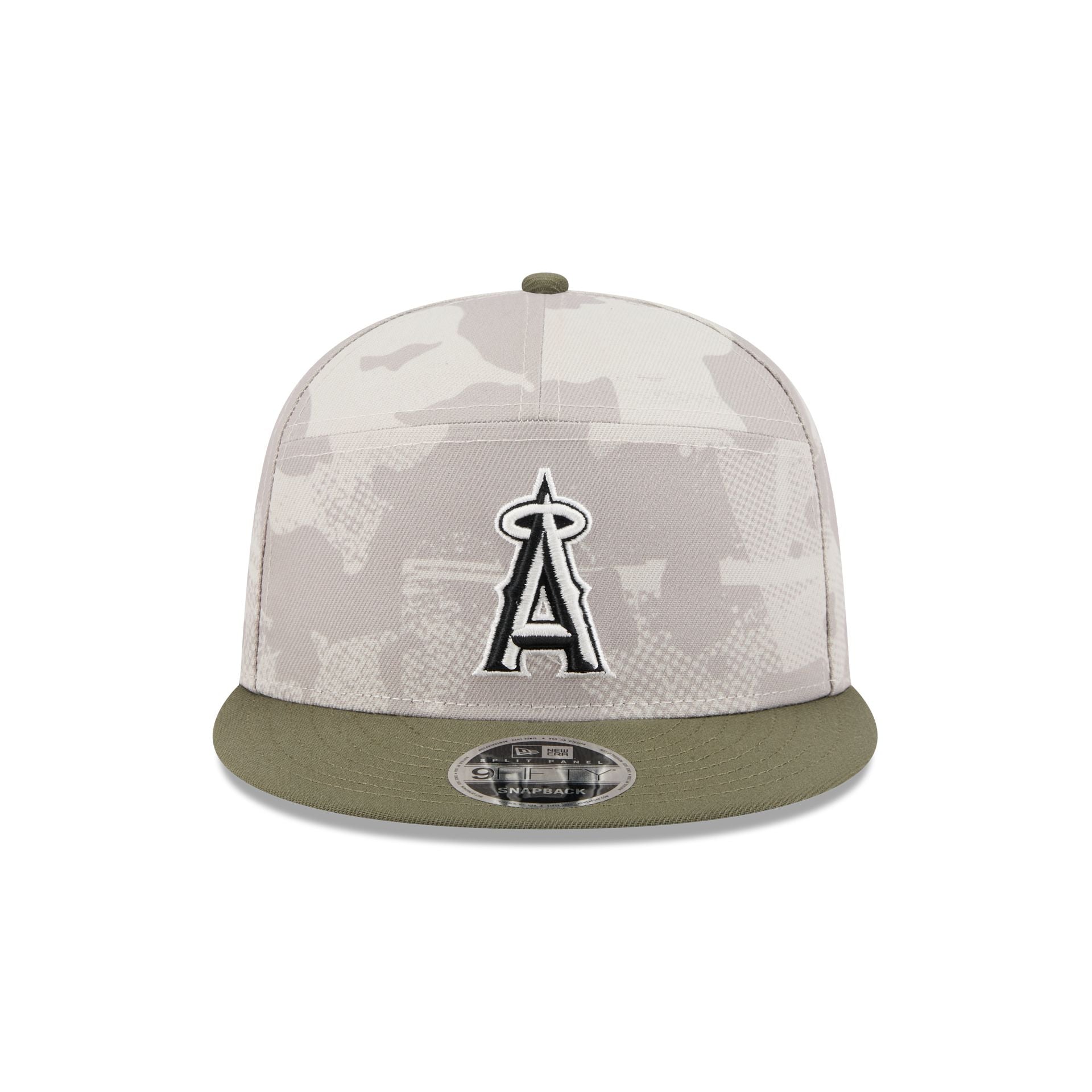 Los Angeles Angels Armed Forces Day 2025 Split Panel 9FIFTY Snapback Hat