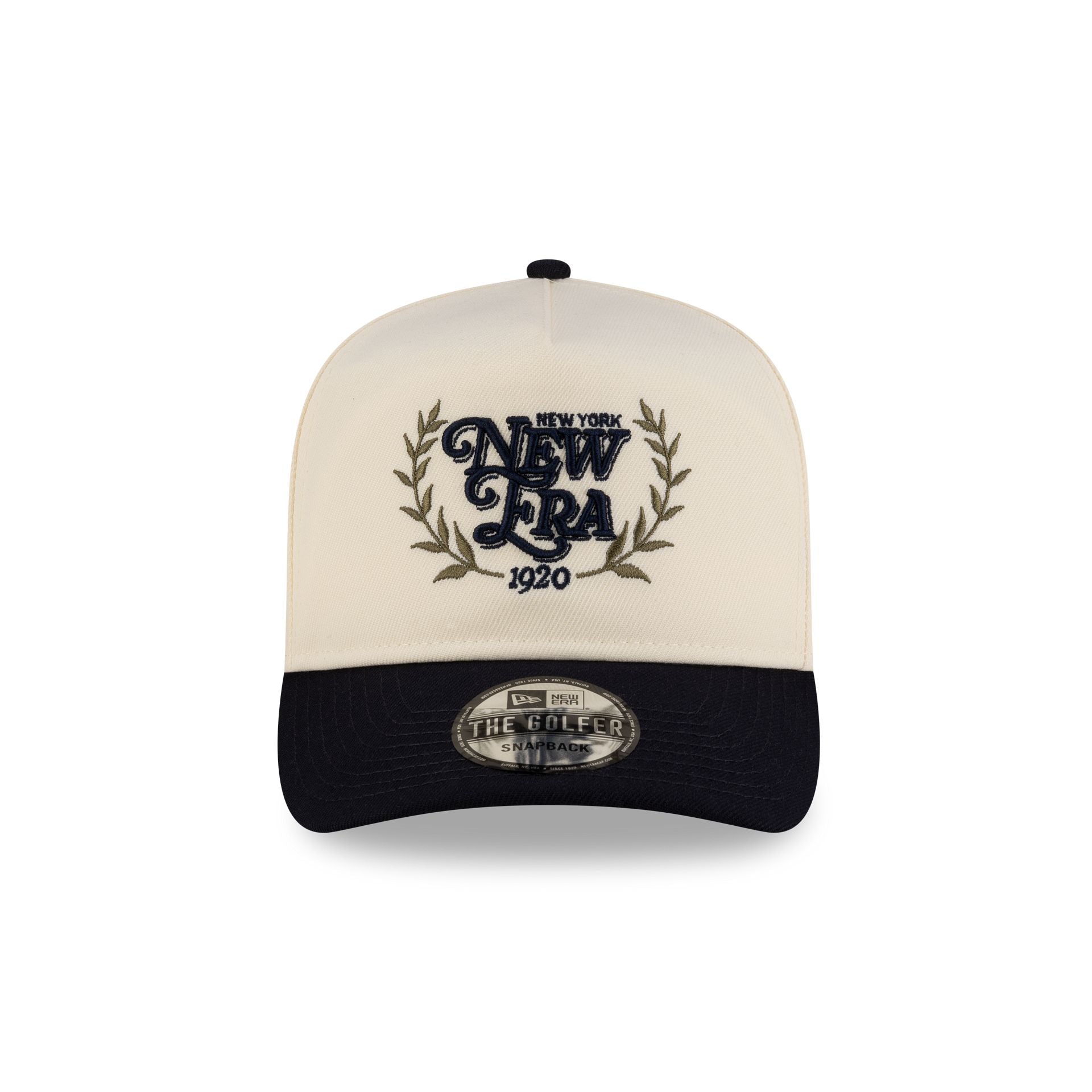 New Era Cap Cream Pre-Curved Golfer Hat