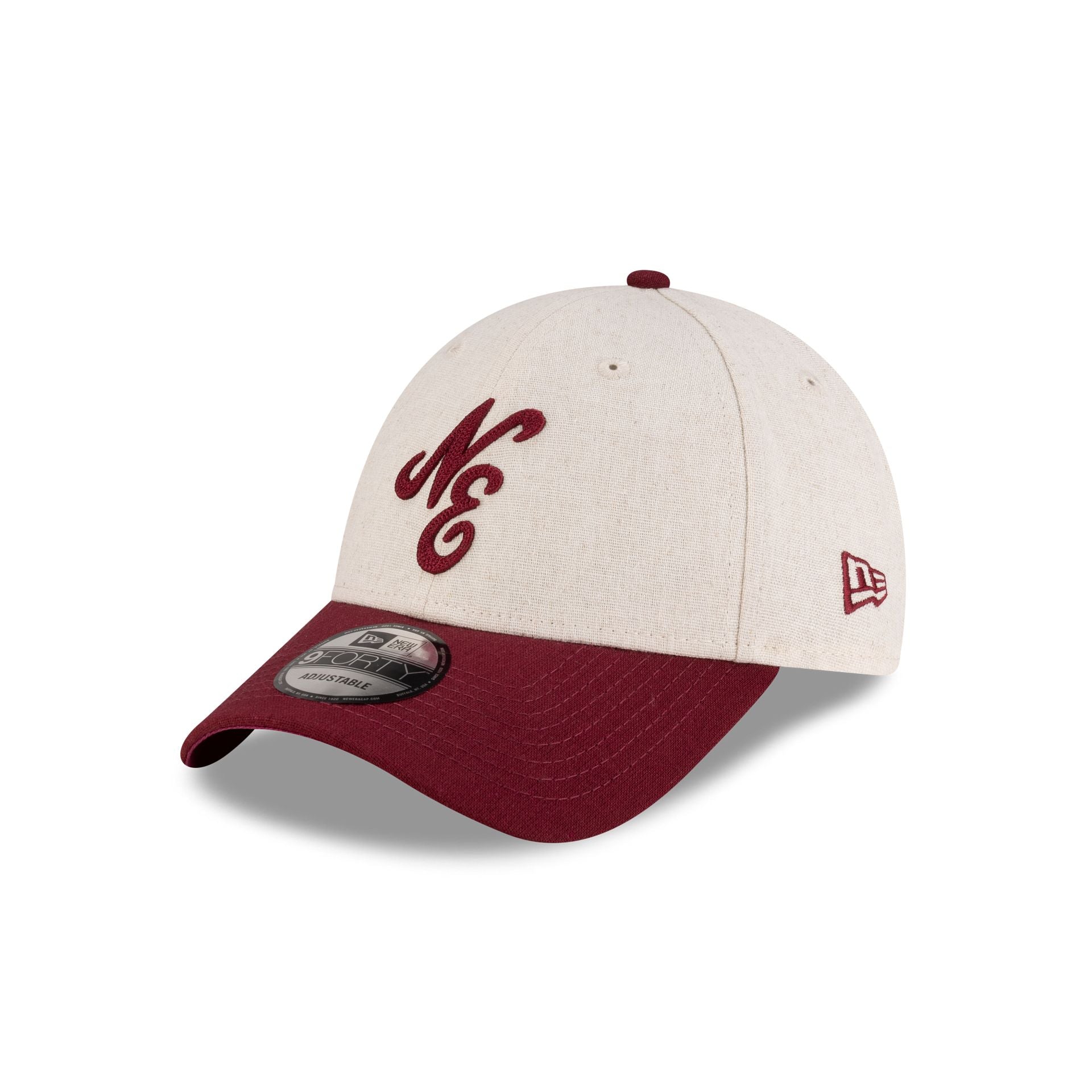 New Era Cap Linen Two Tone Dark Red 9FORTY Adjustable Hat