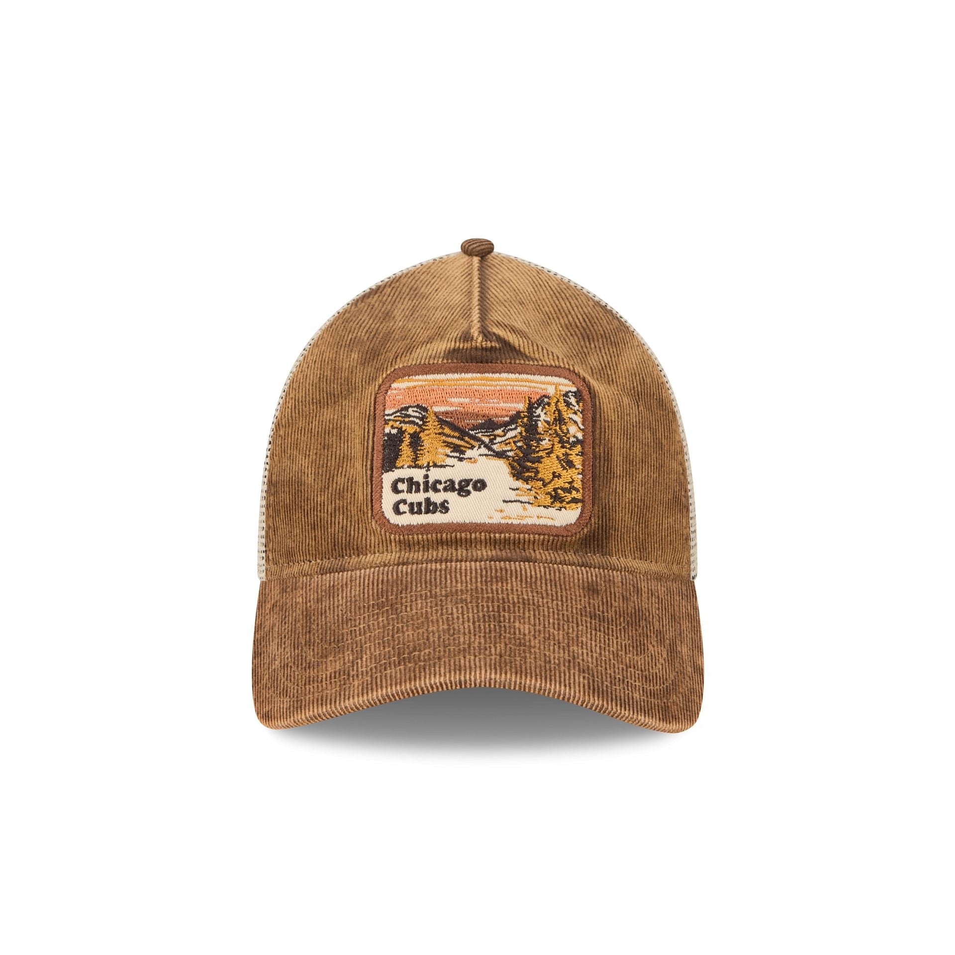 Chicago Cubs Vintage Landscape Brown 9TWENTY A-Frame Trucker Hat