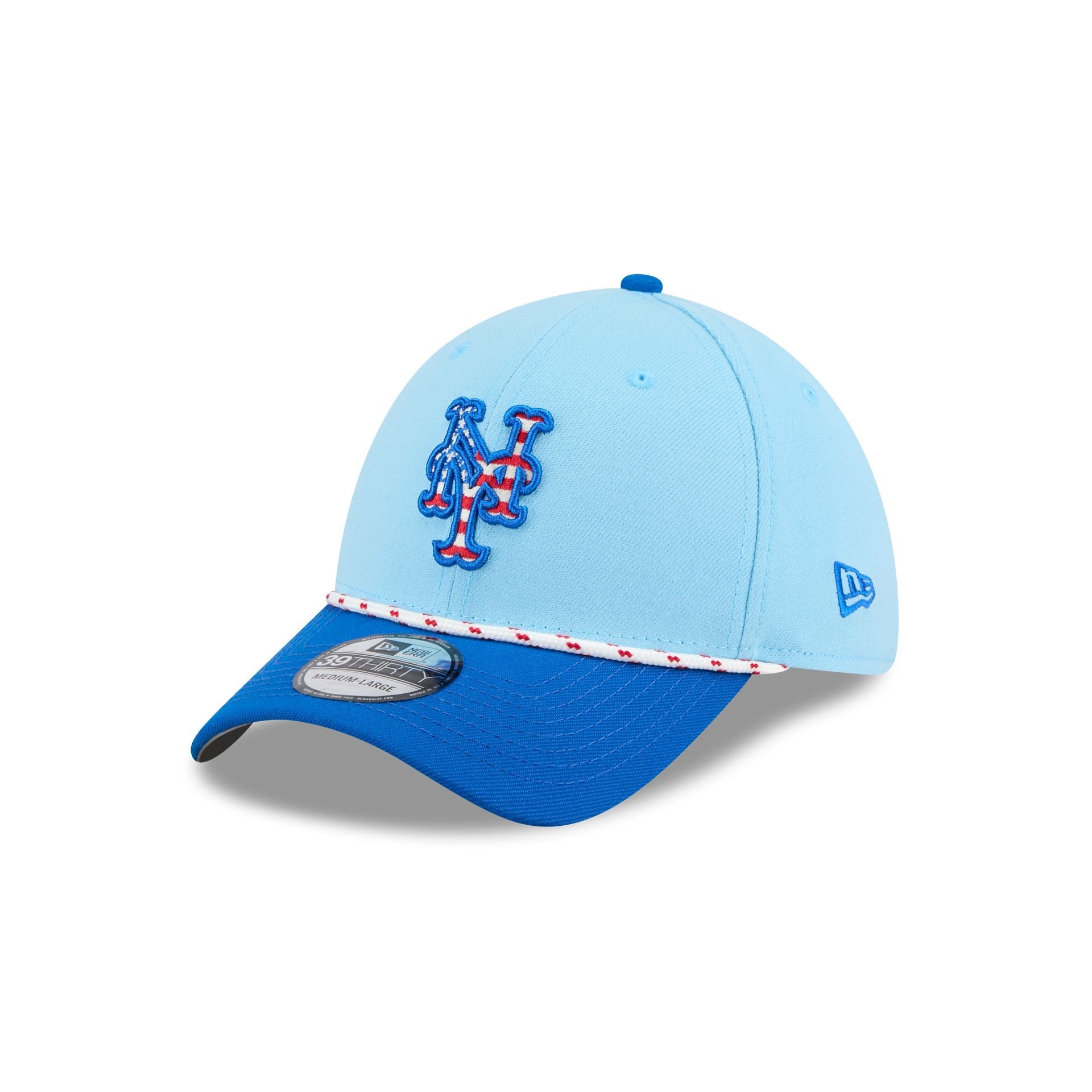 New York Mets Independence Day 2025 39THIRTY Stretch Fit Hat