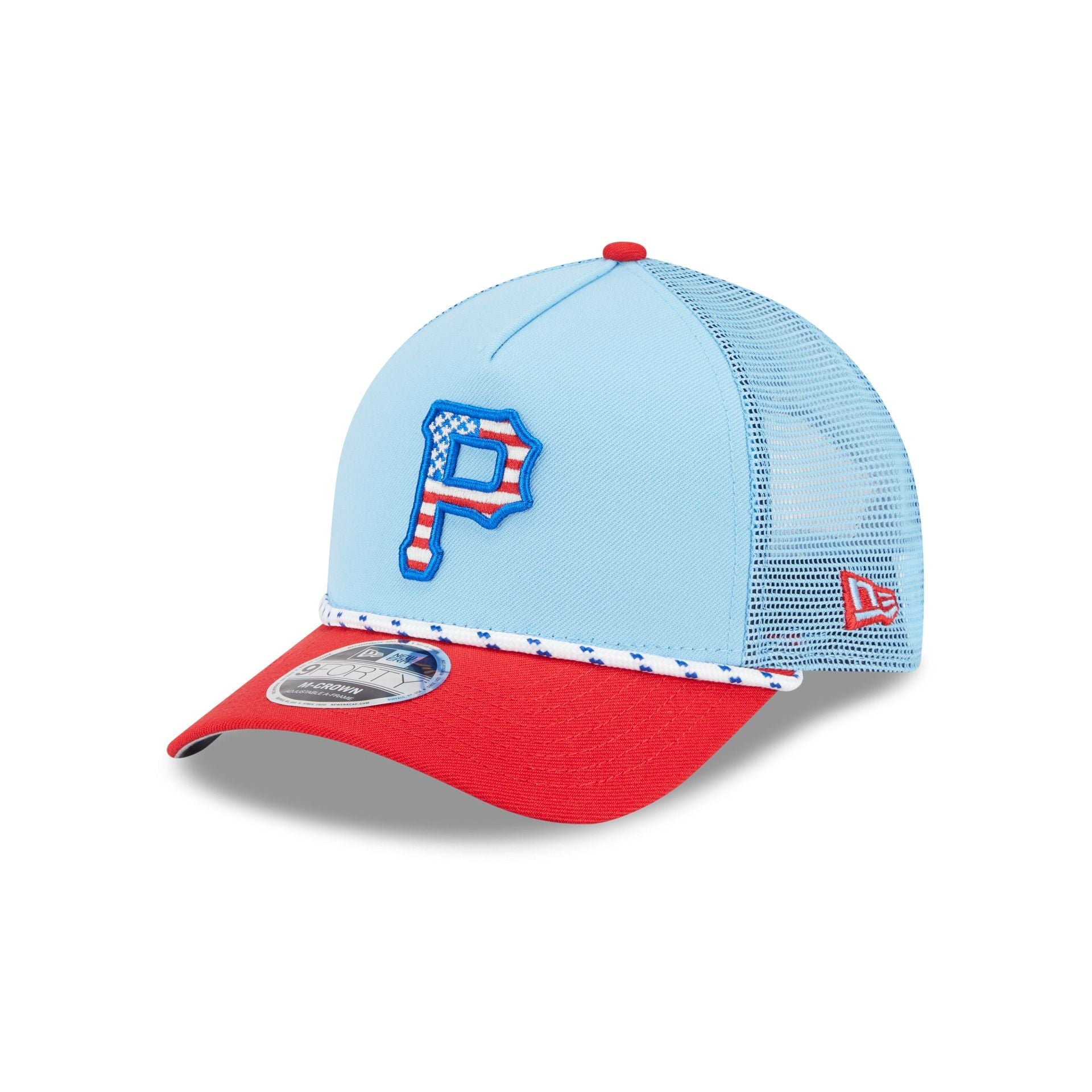 Pittsburgh Pirates Independence Day 2025 9FORTY M-Crown A-Frame Trucker Hat