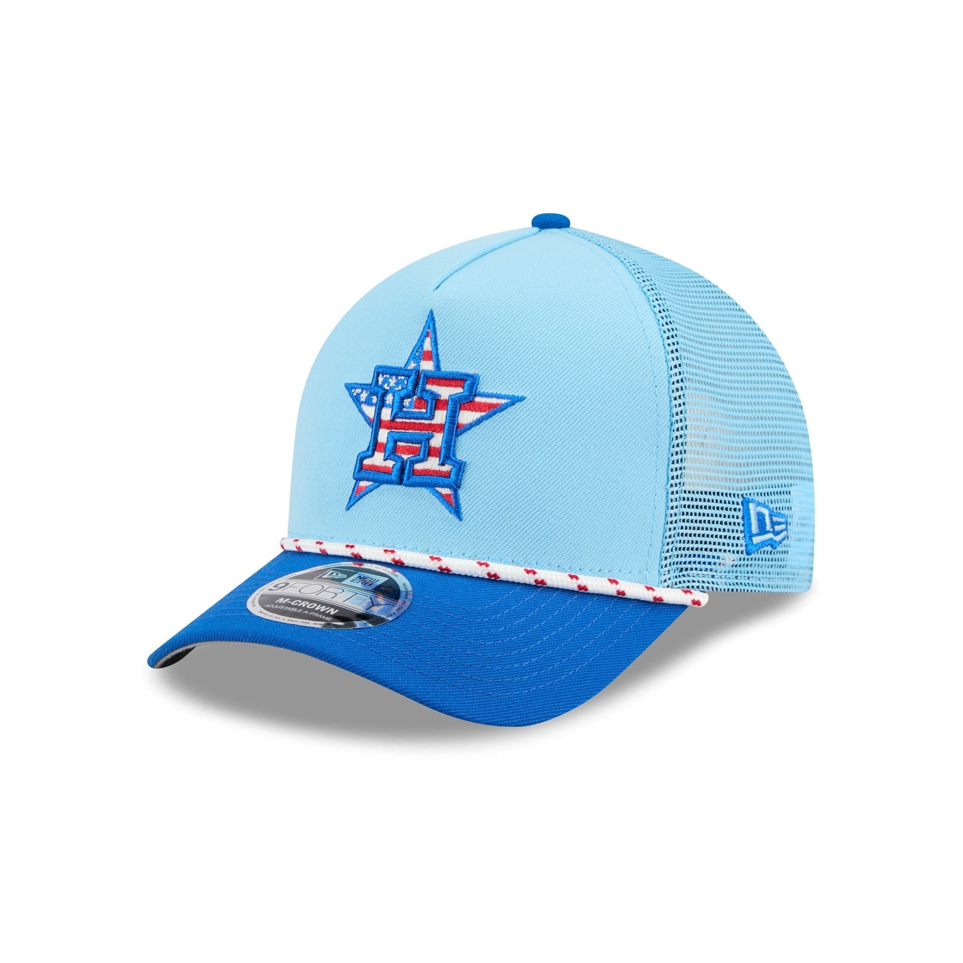 Houston Astros Independence Day 2025 9FORTY M-Crown A-Frame Trucker Hat