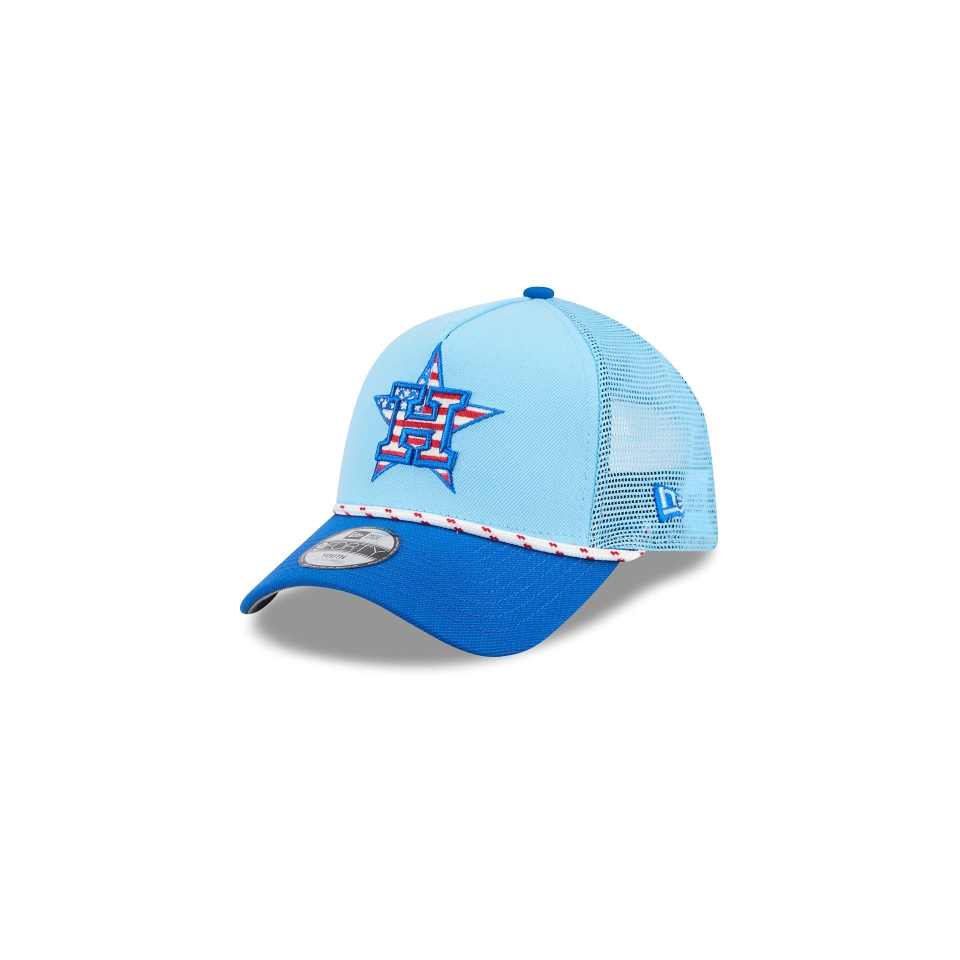 Houston Astros Independence Day 2025 Kids 9FORTY M-Crown A-Frame Trucker Hat