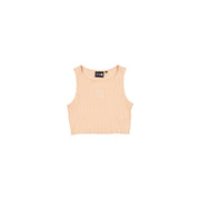 New York Yankees Tonel Cropped Rib Pastel Pink Women's Tank Top