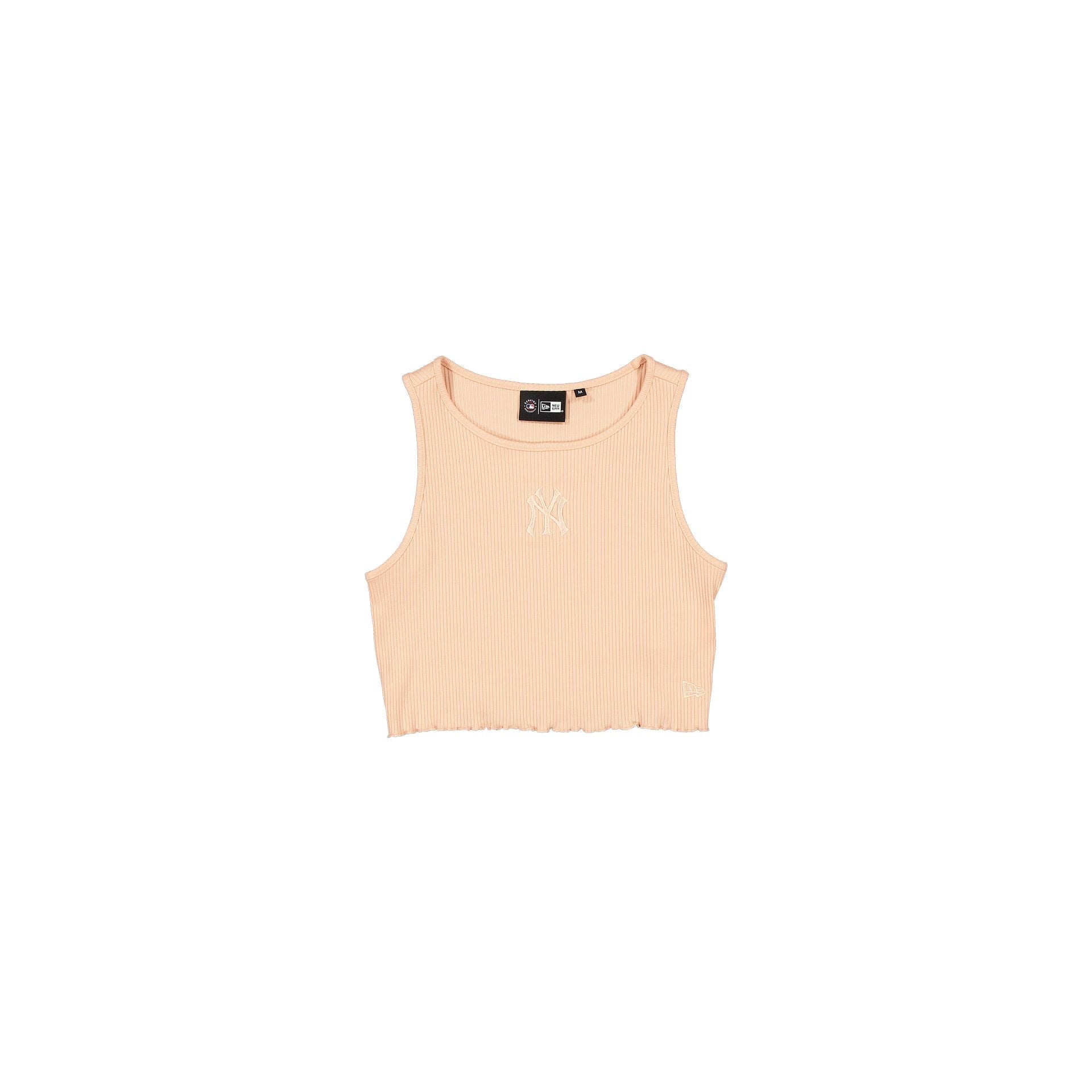 New York Yankees Tonel Cropped Rib Pastel Pink Women's Tank Top