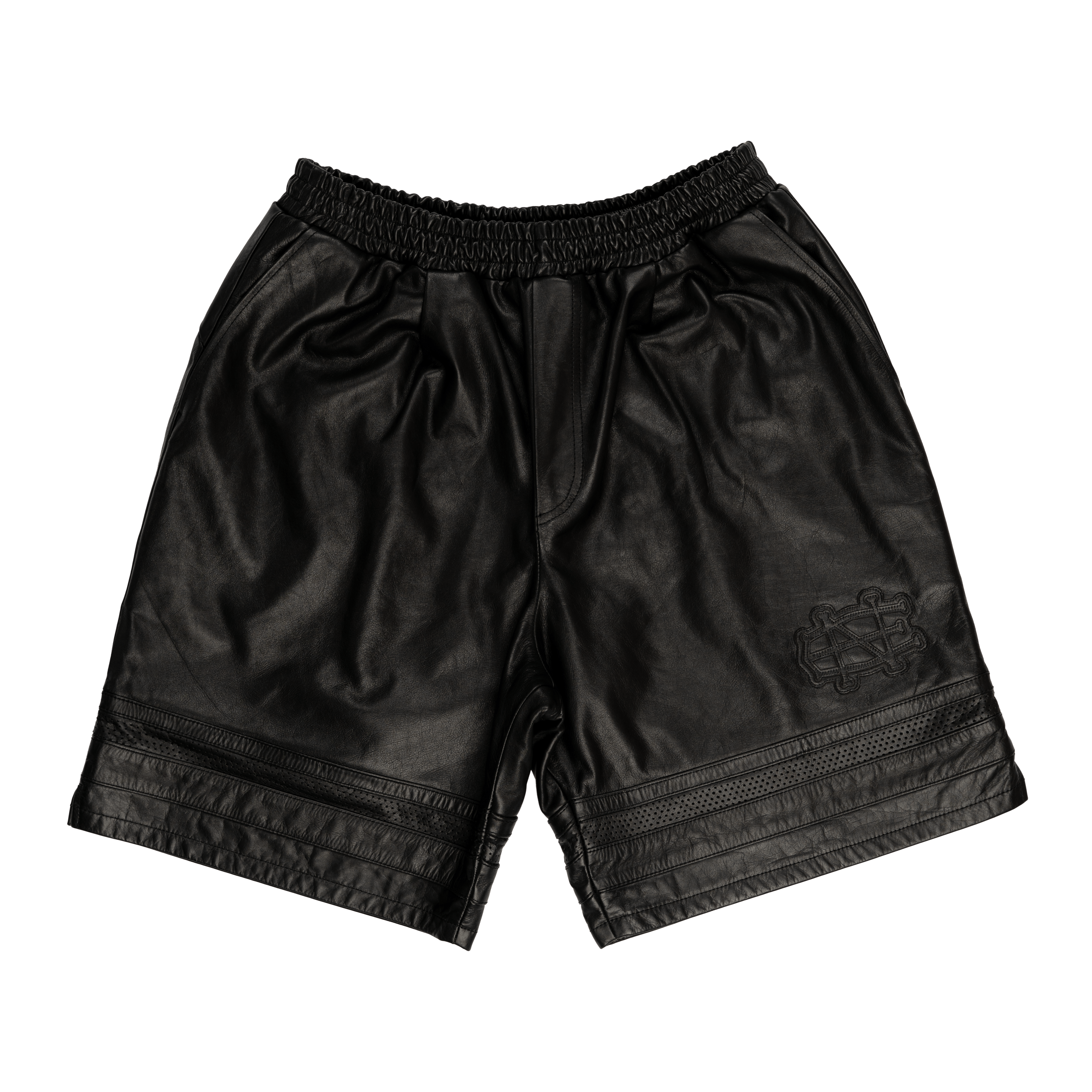 New Era Branded Marauder Leather Shorts