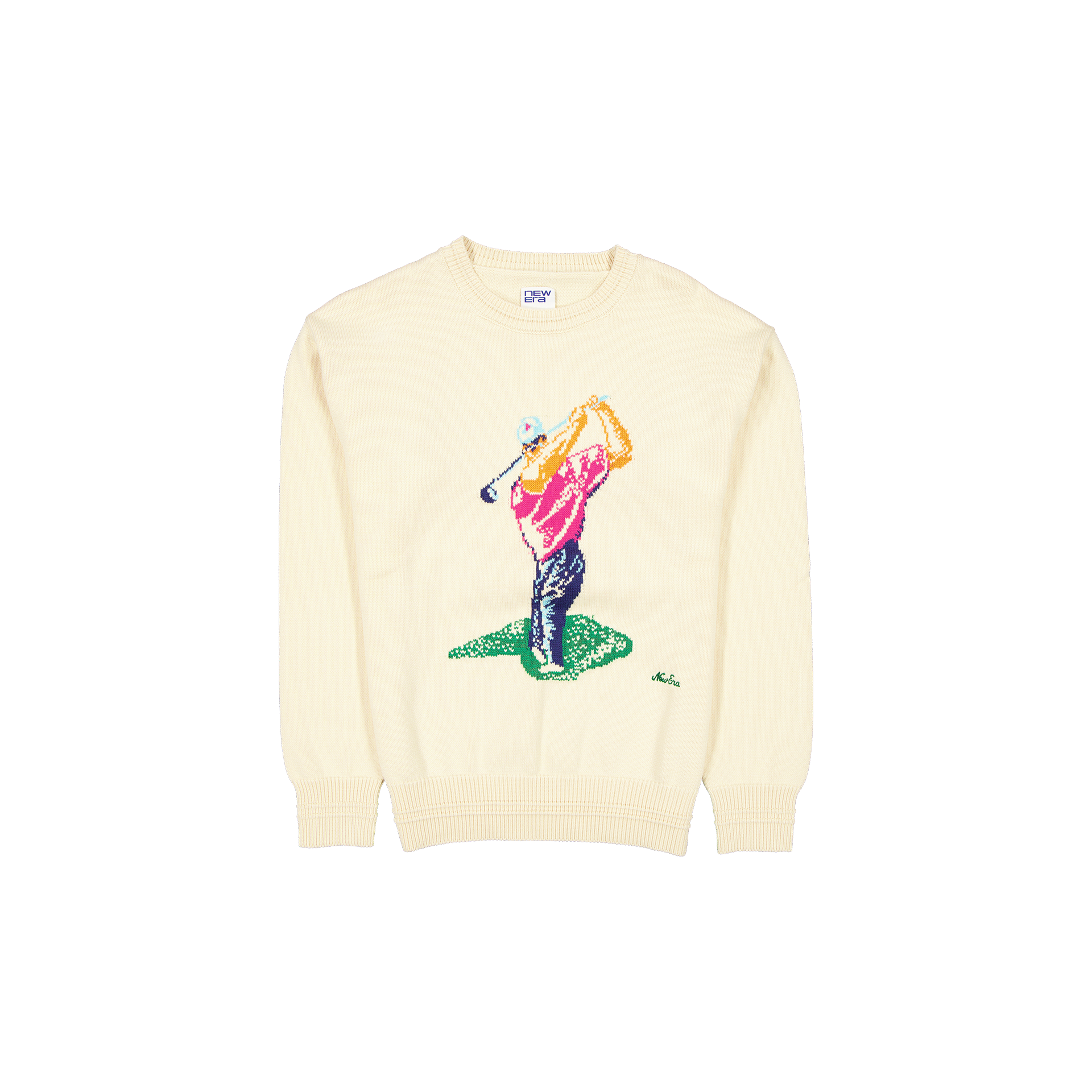 New Era Branded Chrome White Jacquard Golf Sweater