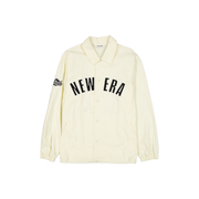 New Era Branded Twill Applique Chrome White Coaches Jacket