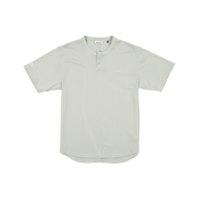 New Era Branded Galvin 2-Button Mesh Henley Mirage Gray Jersey