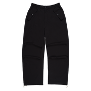 New Era Branded Nylon Military Black Cargo Pants