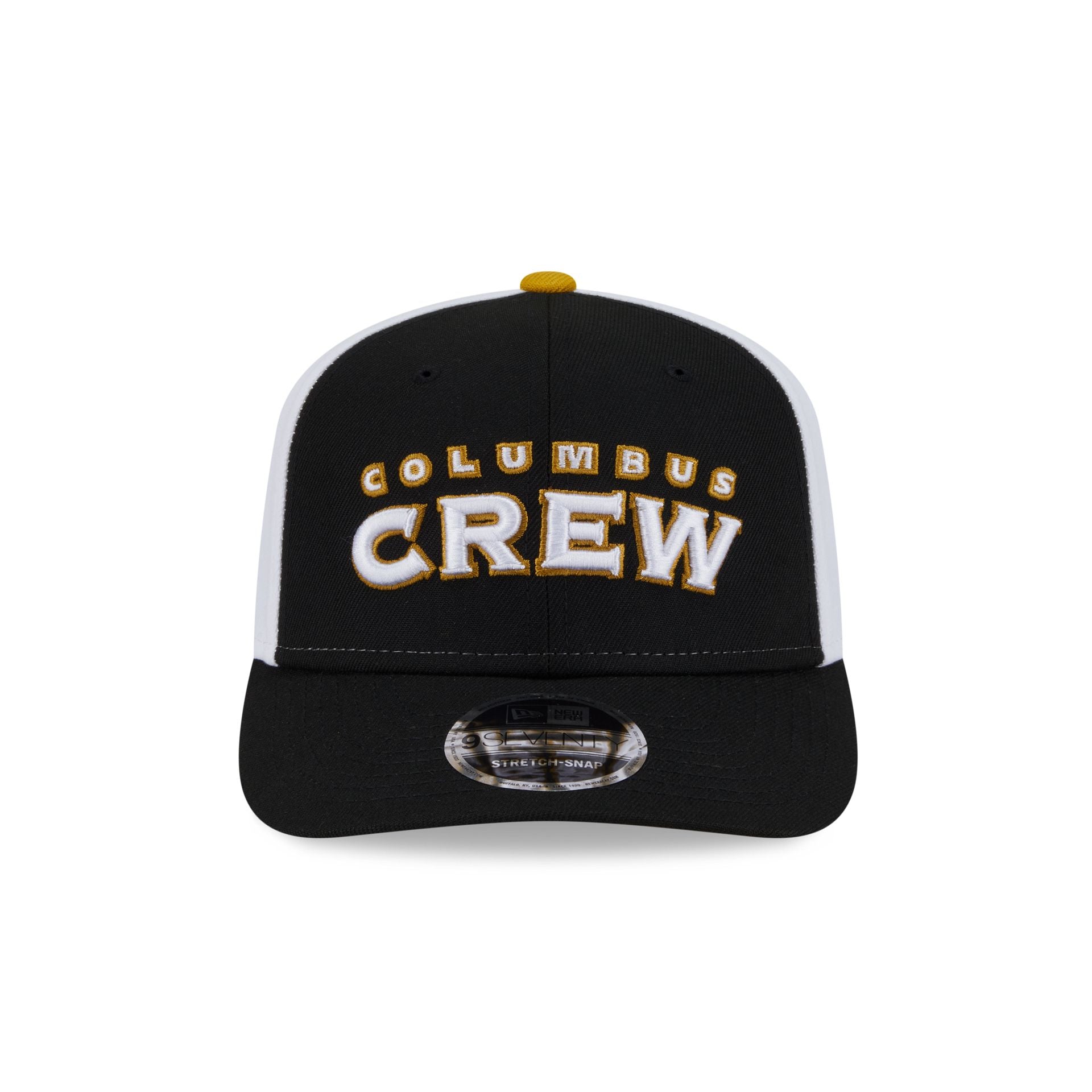 Columbus Crew 2025 Jersey Hook Black 9SEVENTY Stretch-Snap Hat