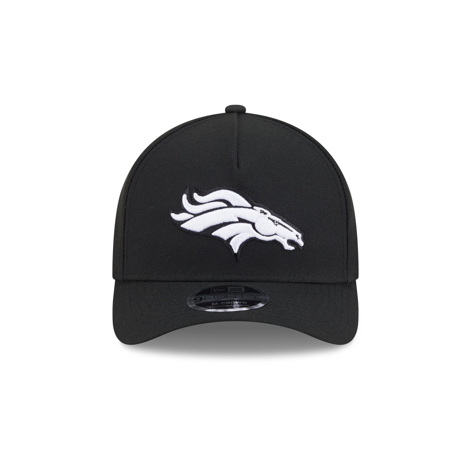 Denver Broncos Black & White 9FORTY M-Crown A-Frame Snapback Hat