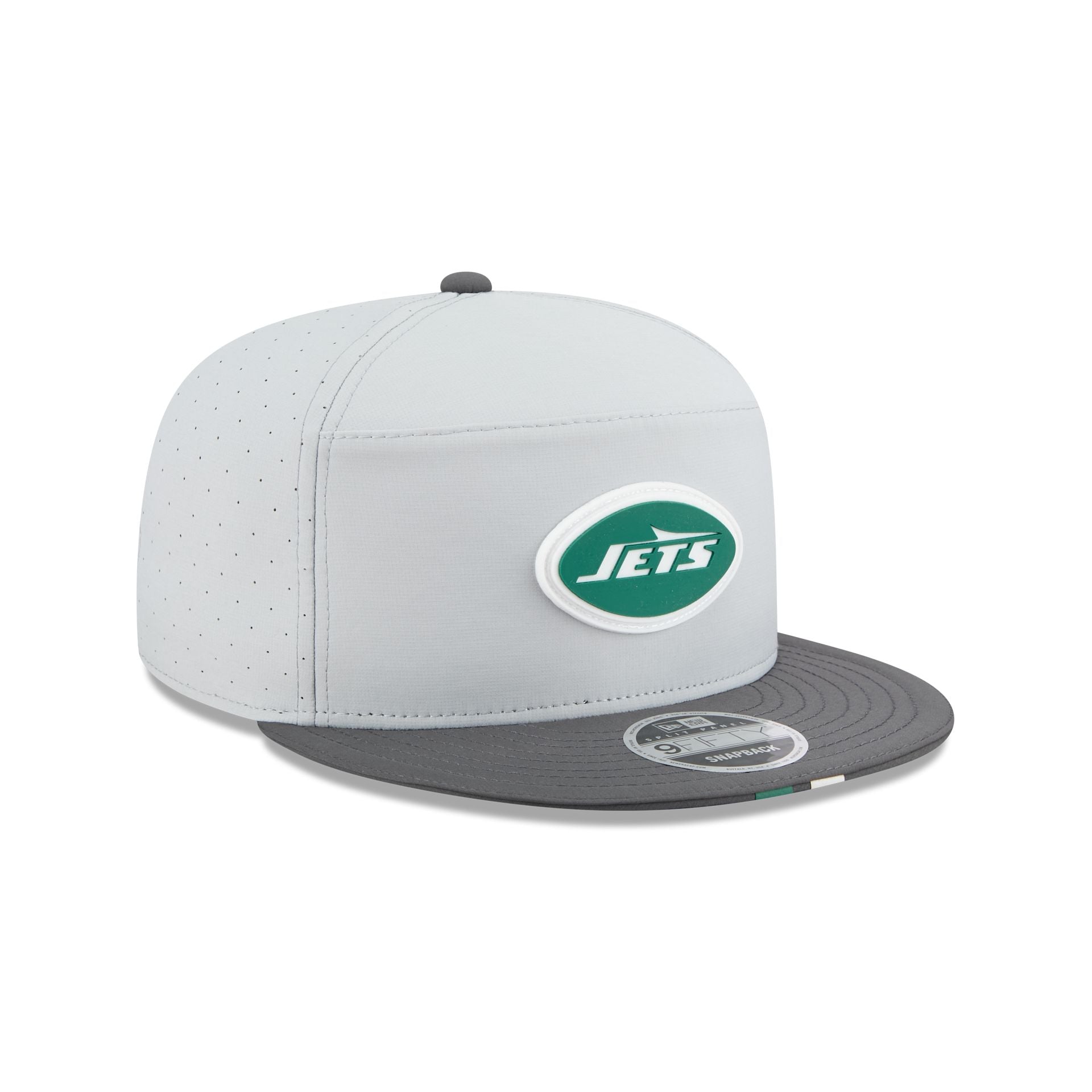 New York Jets 2025 Training Gray Split Panel 9FIFTY Snapback Hat