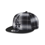 Los Angeles Dodgers Black and White Plaid Retro Crown 9FIFTY Snapback Hat