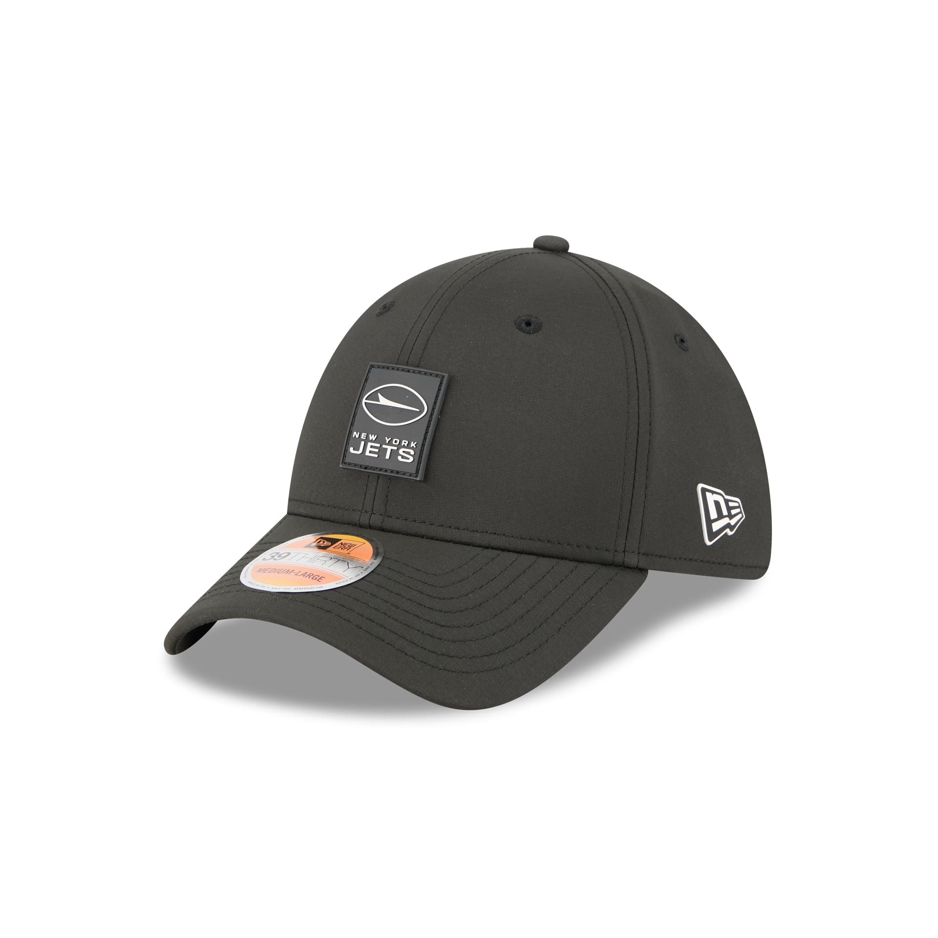 New York Jets 2025 Sideline Hot Weather Black 39THIRTY Stretch Fit Hat