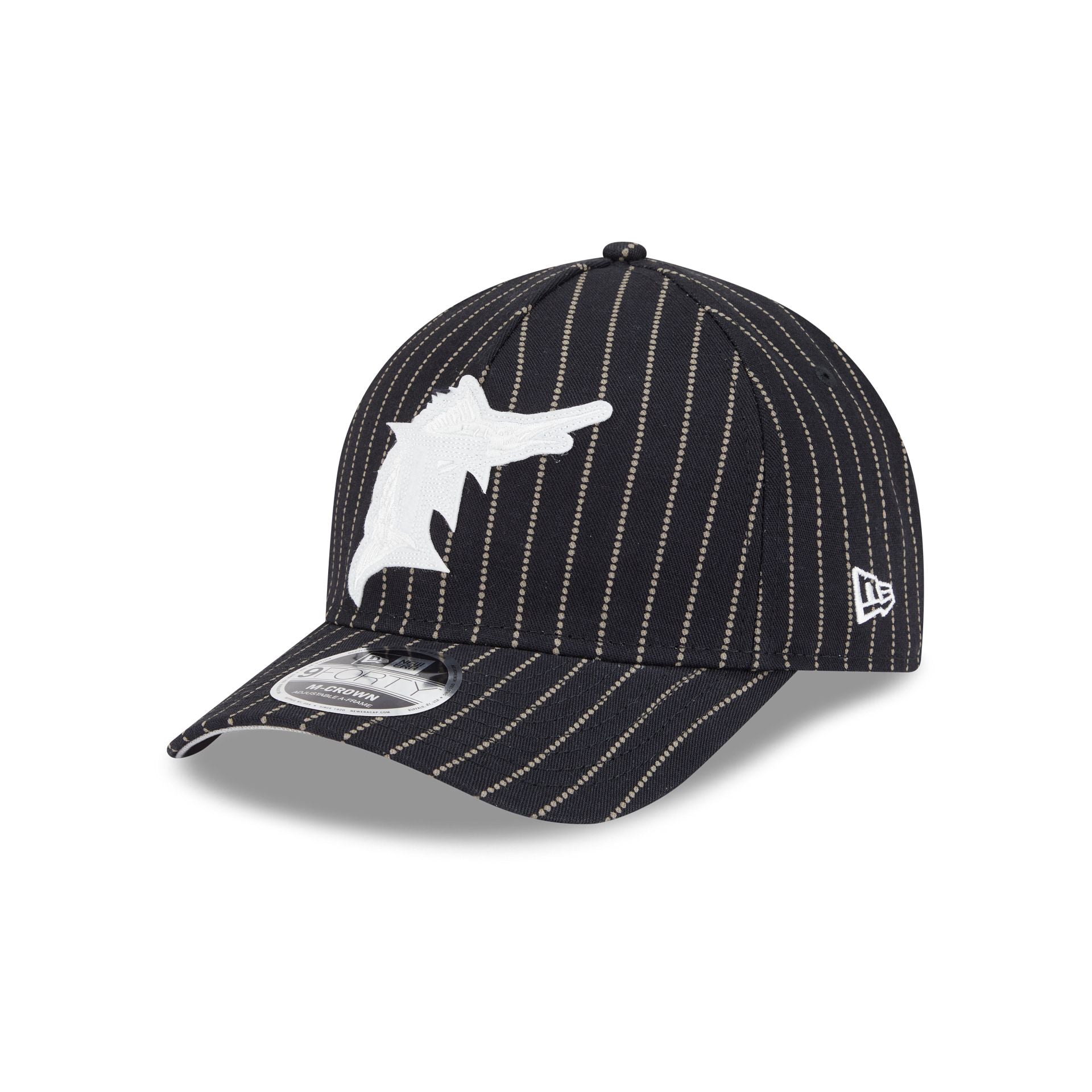 Miami Marlins Dotted Pinstripe 9FORTY M-Crown A-Frame Adjustable Hat