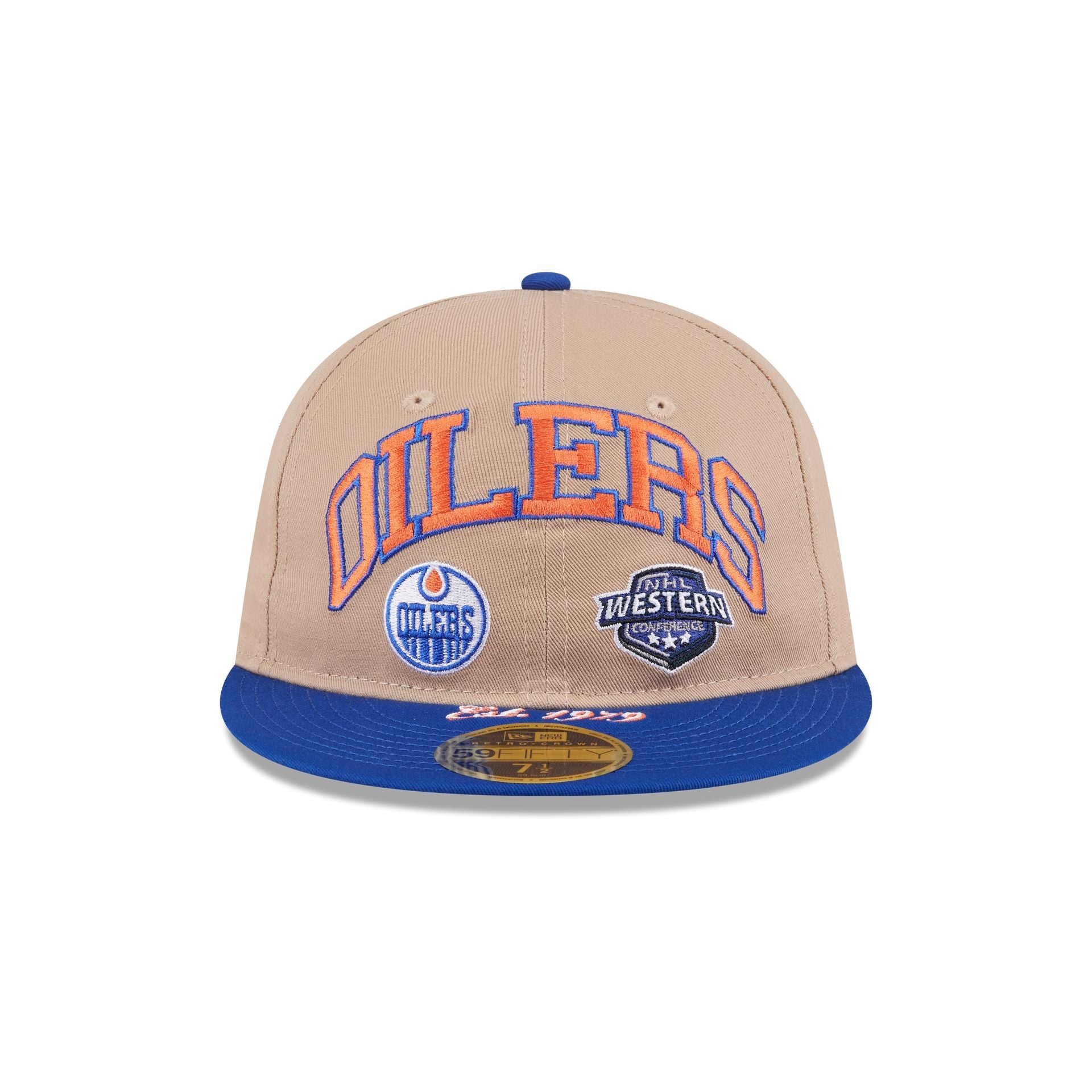 Edmonton Oilers Camel Retro Crown 59FIFTY Fitted Hat