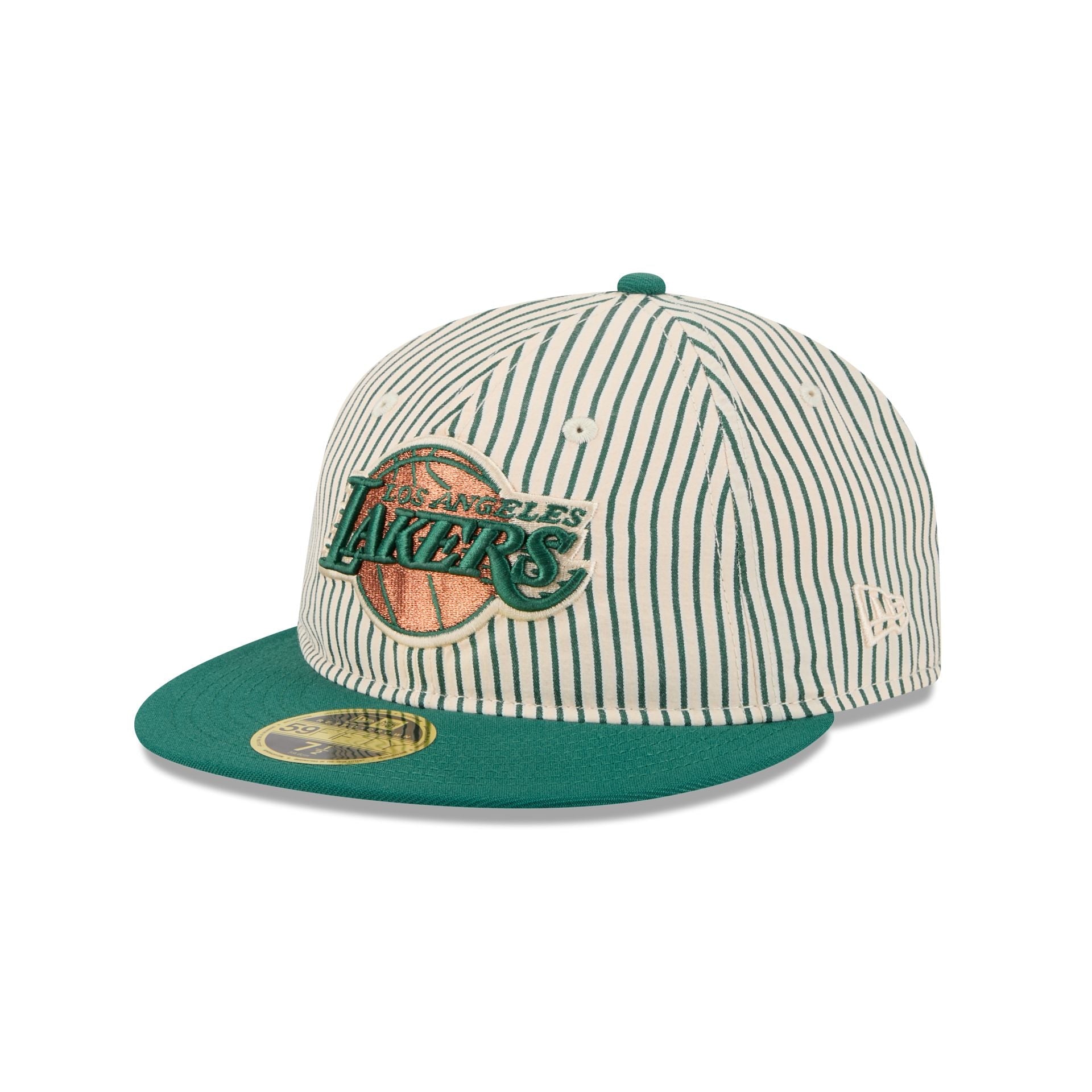 Just Caps Seersucker Los Angeles Lakers Retro Crown 59FIFTY Fitted Hat