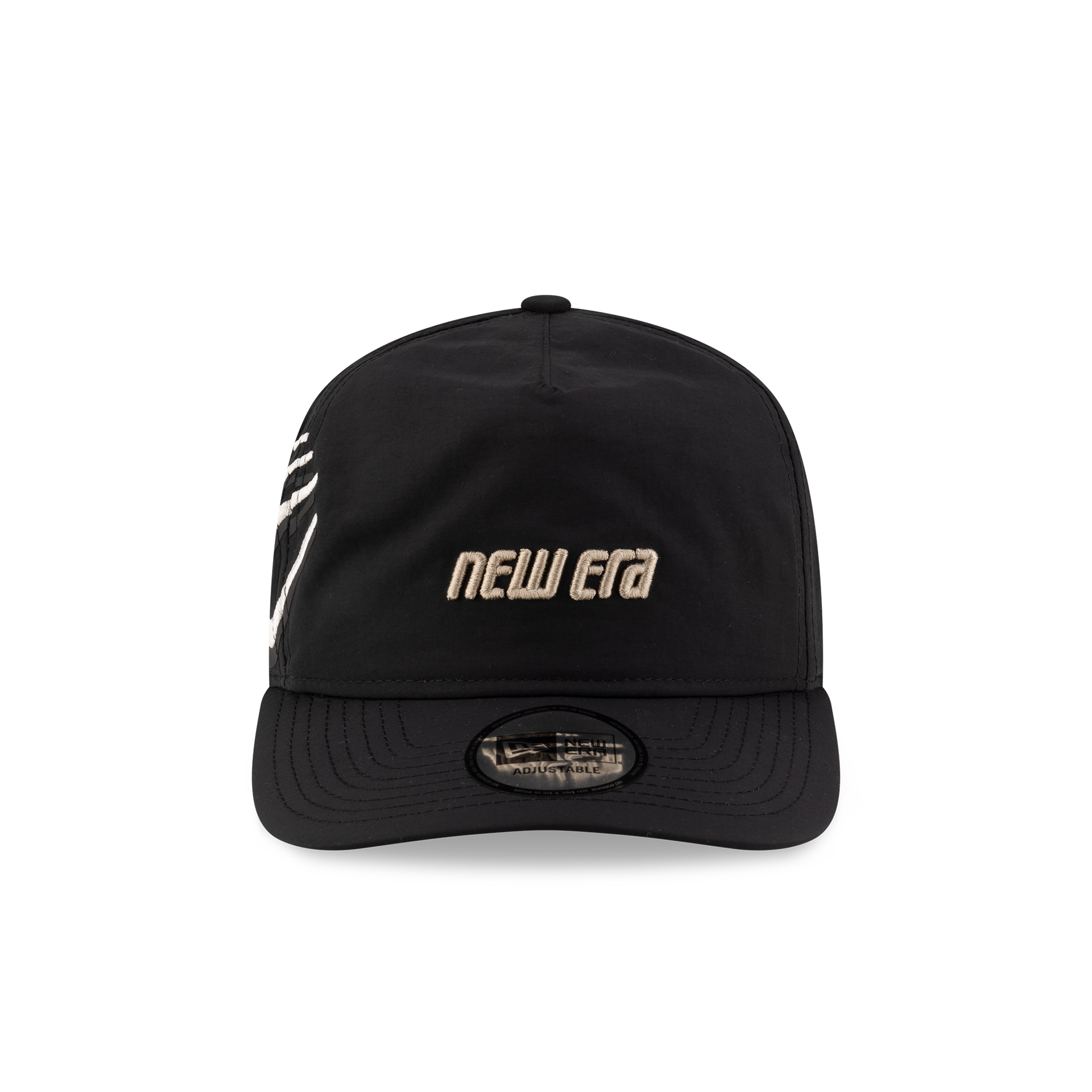New Era Branded Raised Flag Black Golfer Hat
