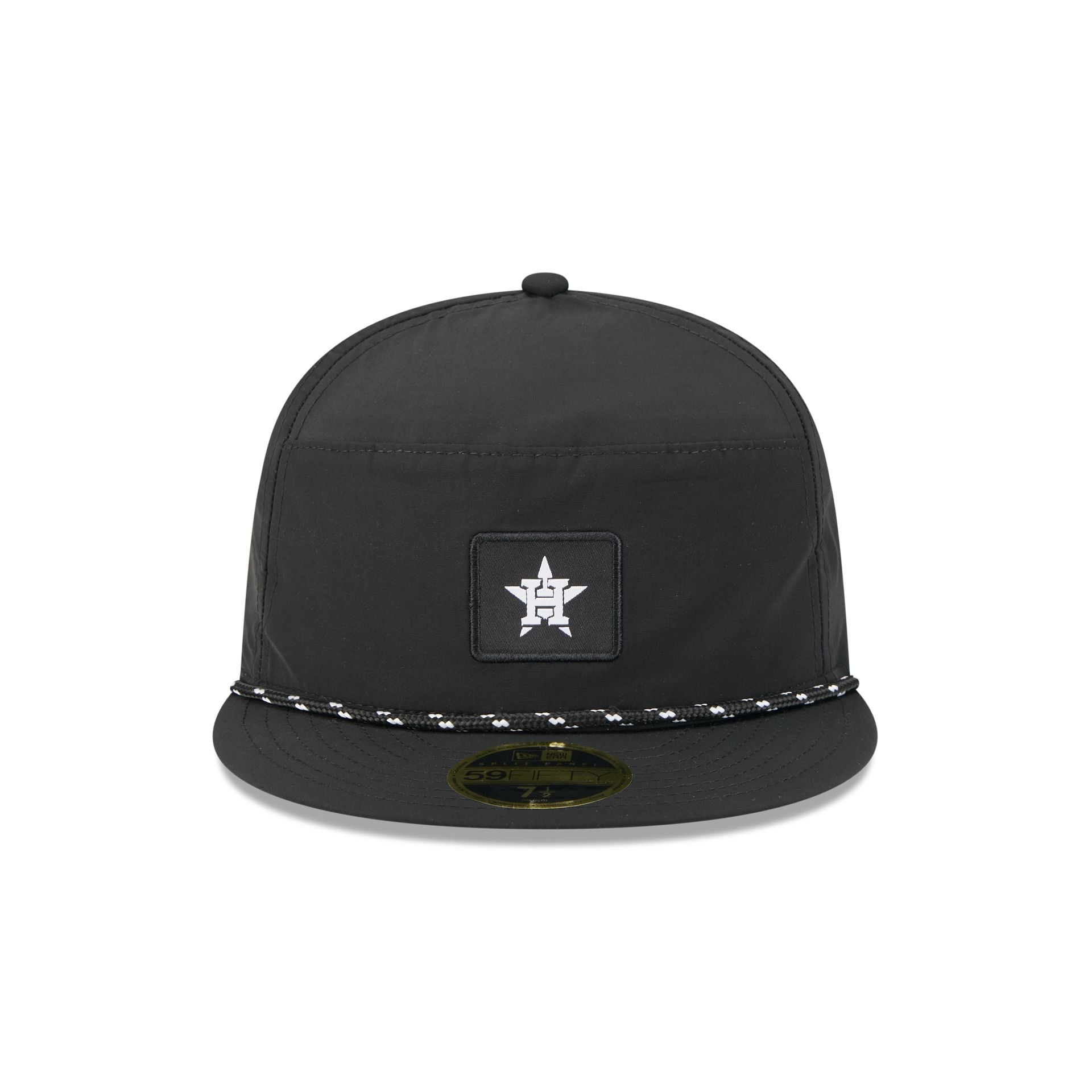 Houston Astros Black Poly Rope Split Panel 59FIFTY Fitted Hat