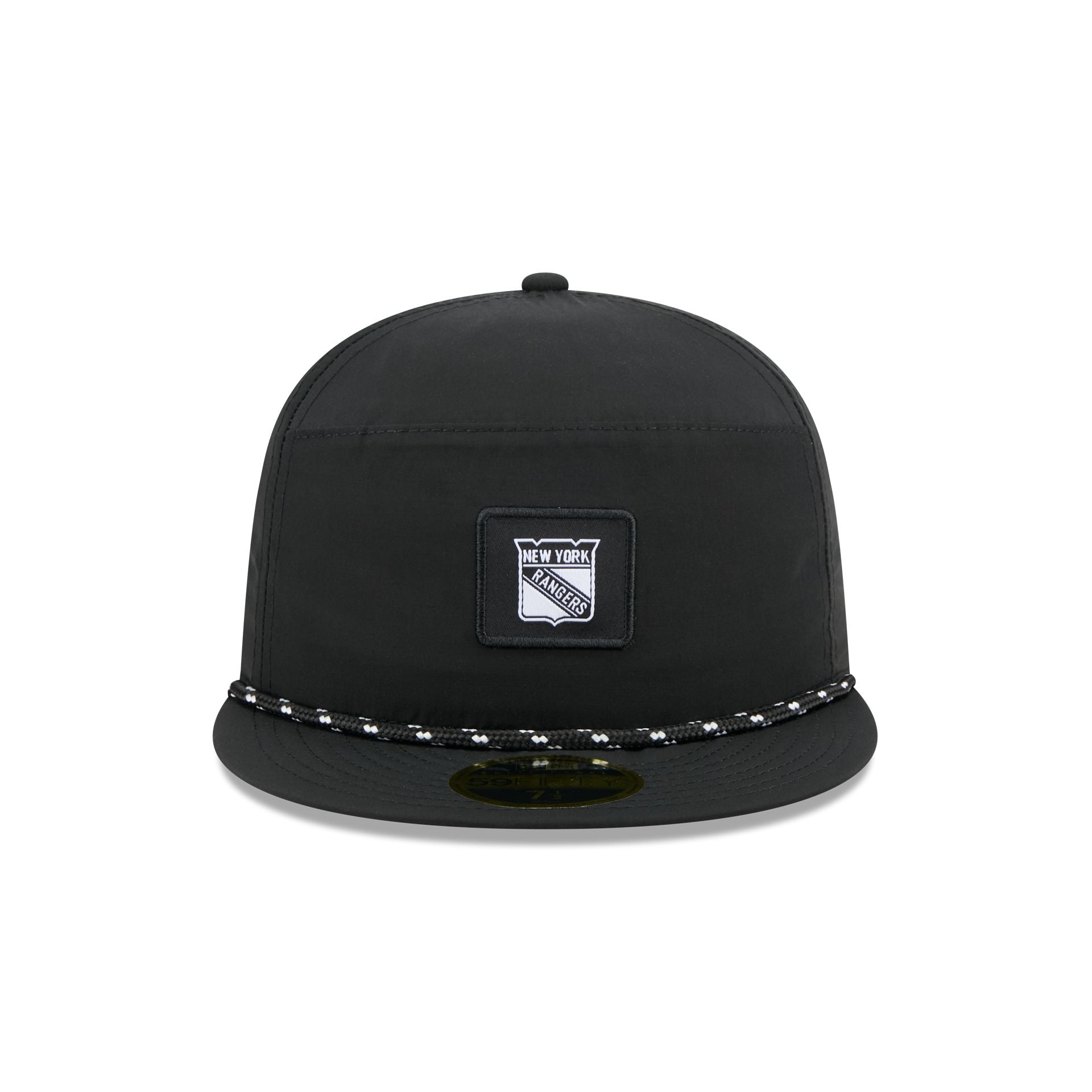 New York Rangers Black Poly Rope Split Panel 59FIFTY Fitted Hat