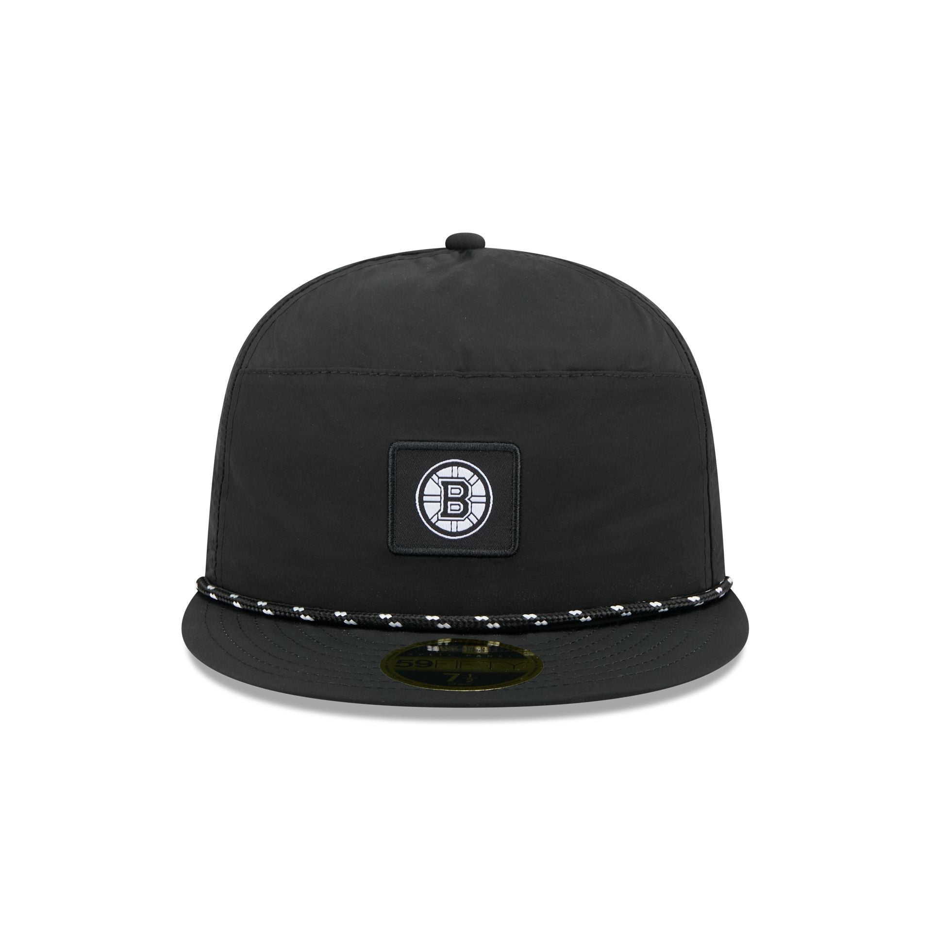 Boston Bruins Black Poly Rope Split Panel 59FIFTY Fitted Hat