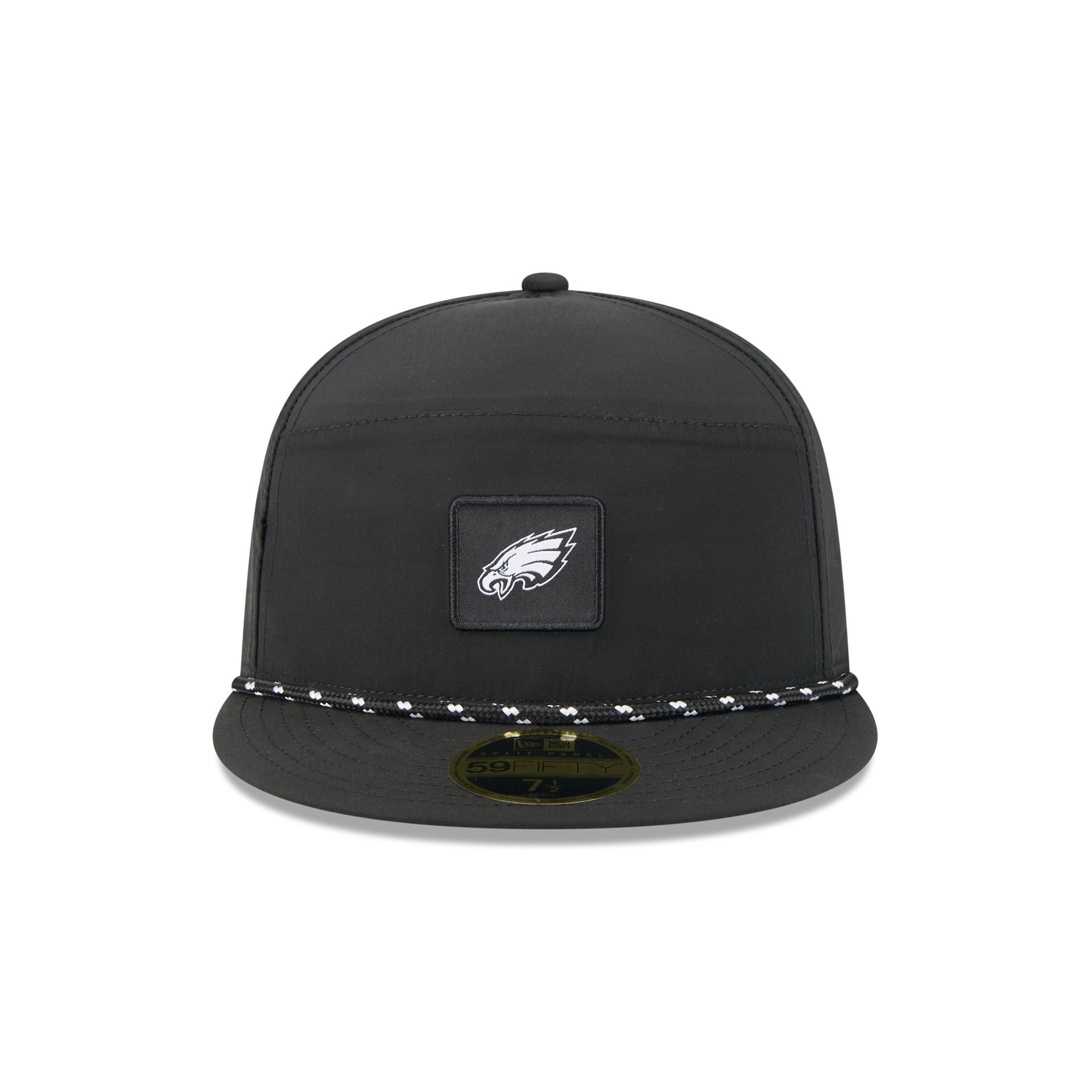 Philadelphia Eagles Black Poly Rope Split Panel 59FIFTY Fitted Hat