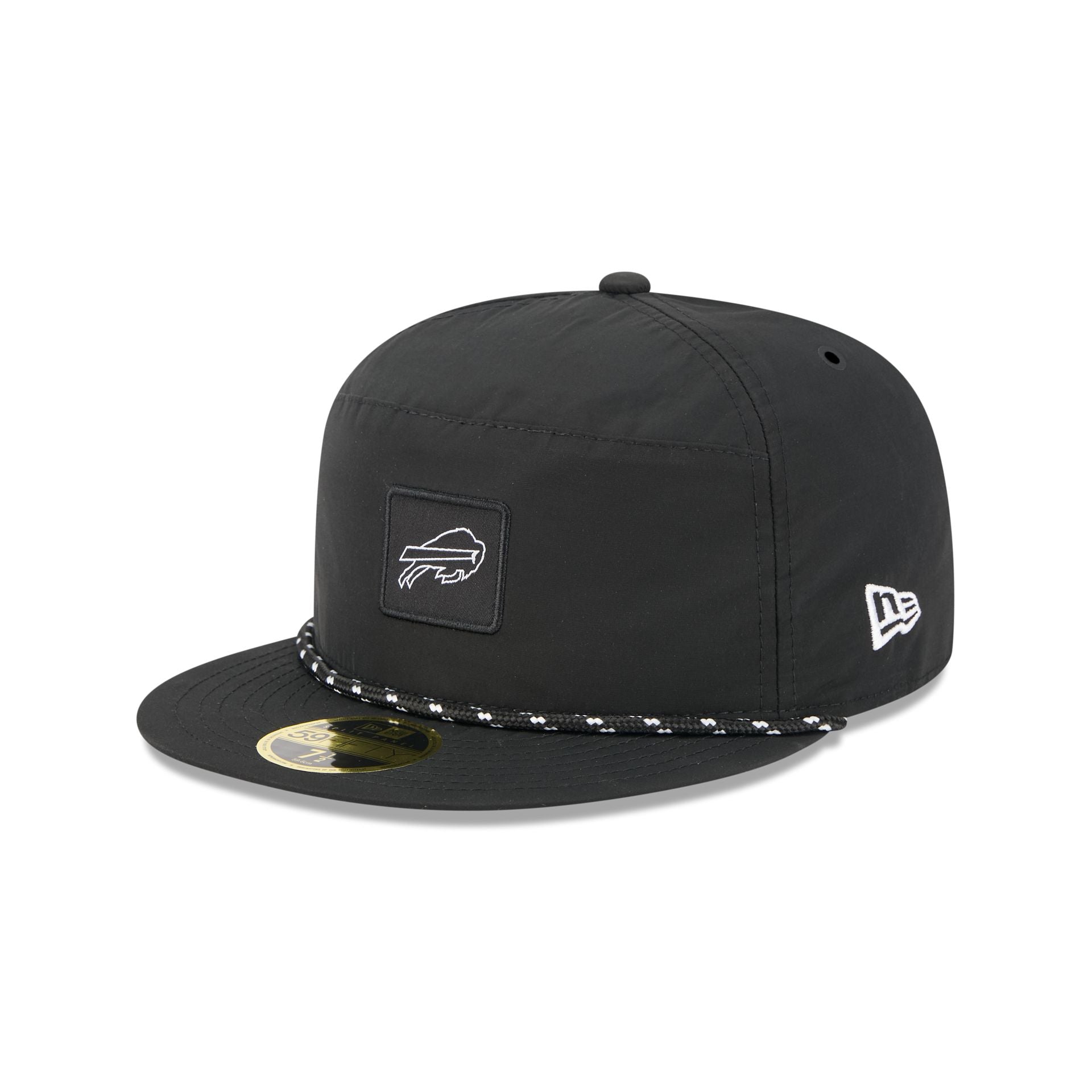 Buffalo Bills Black Poly Rope Split Panel 59FIFTY Fitted Hat