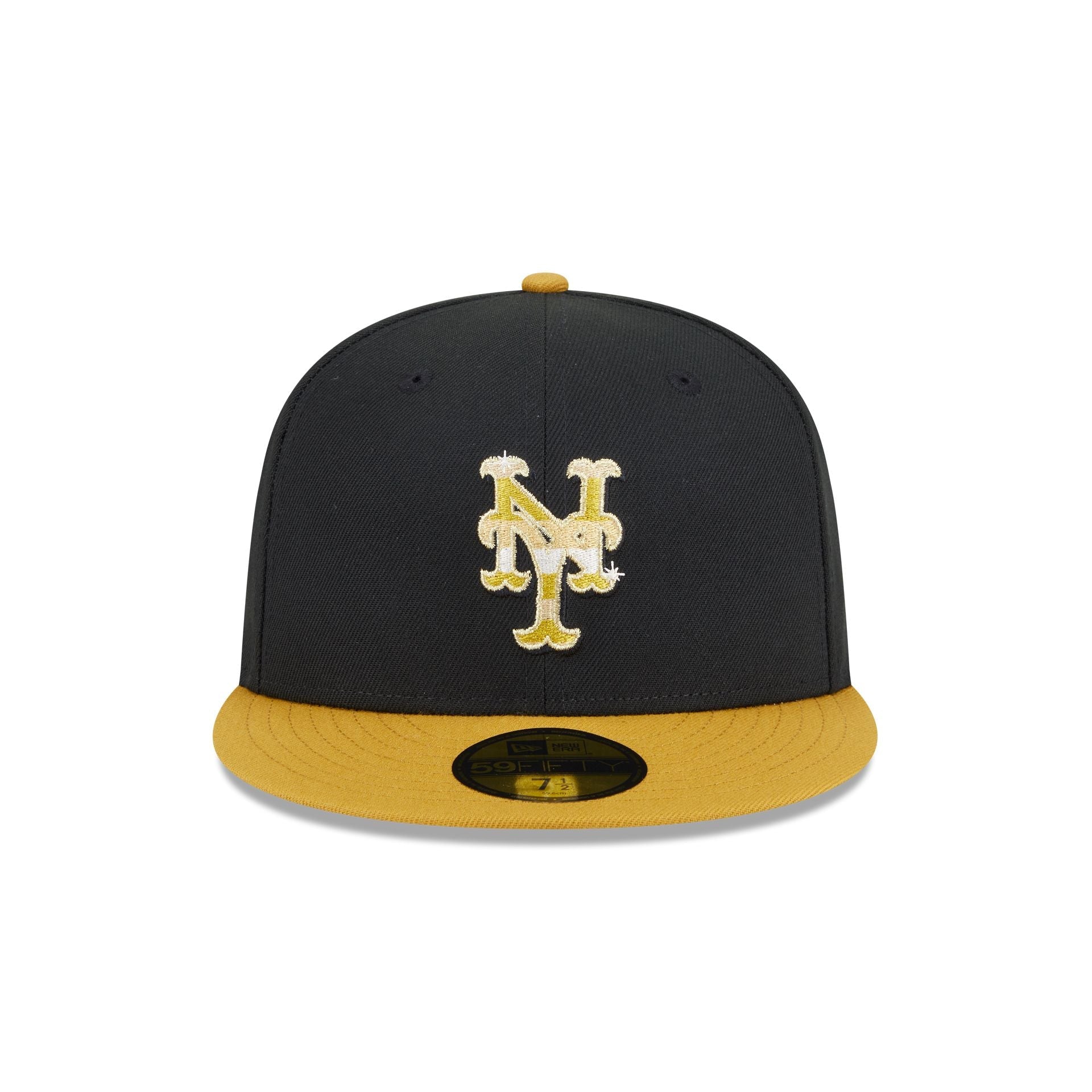 New York Mets Metallic Gold Logo 59FIFTY Fitted Hat
