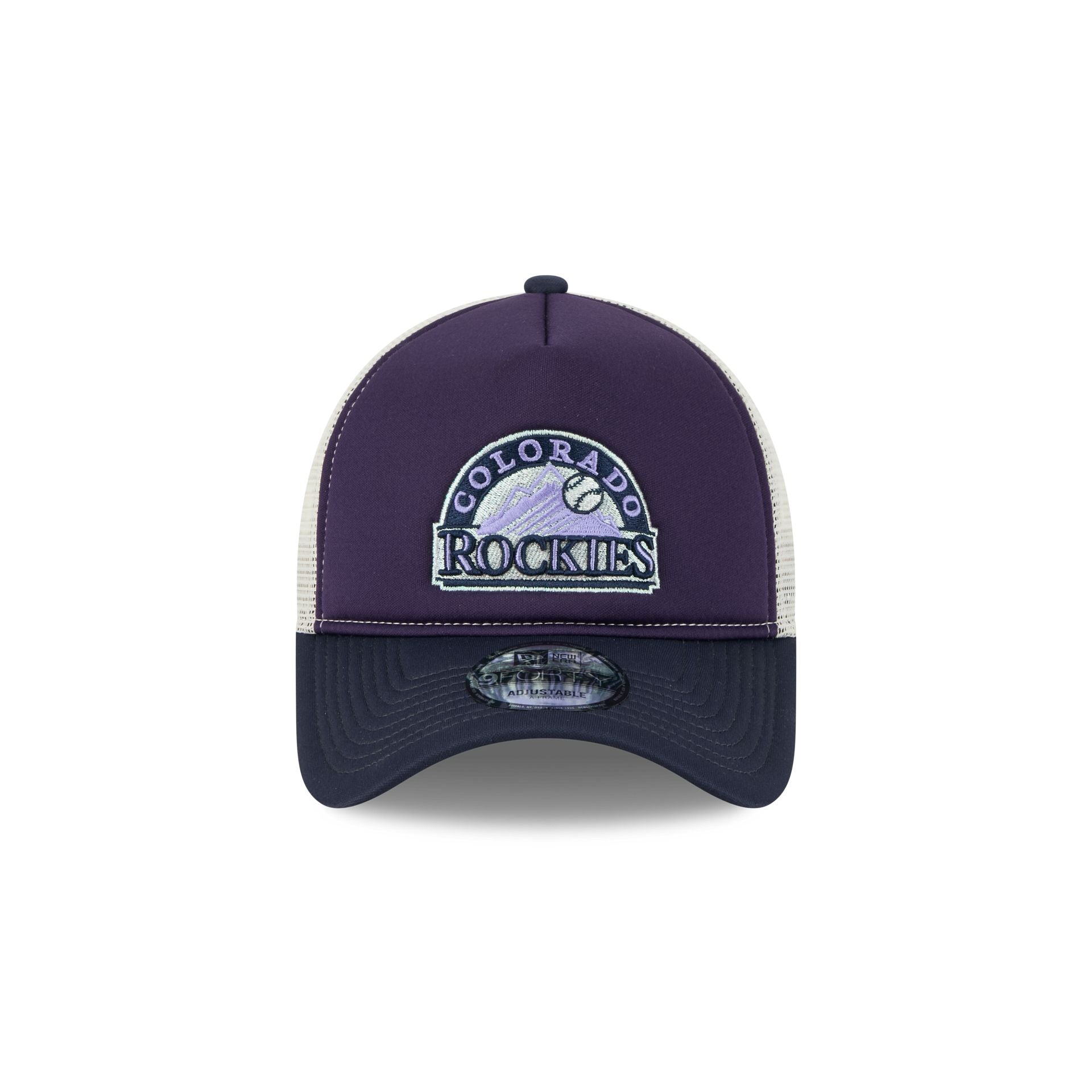 Colorado Rockies Navy Purple 9FORTY A-Frame Trucker Hat
