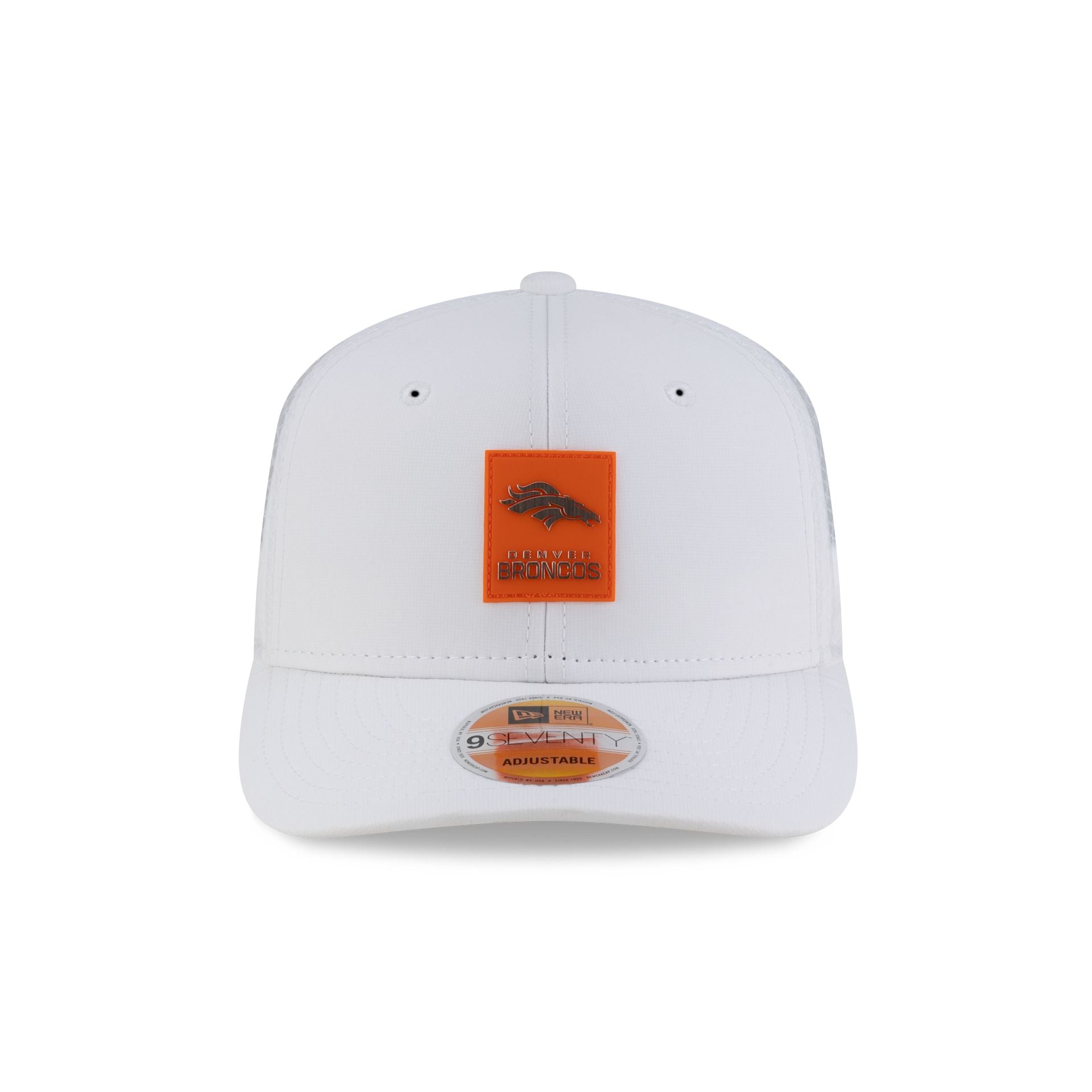 Denver Broncos 2025 Sideline Hot Weather White 9SEVENTY Trucker Hat