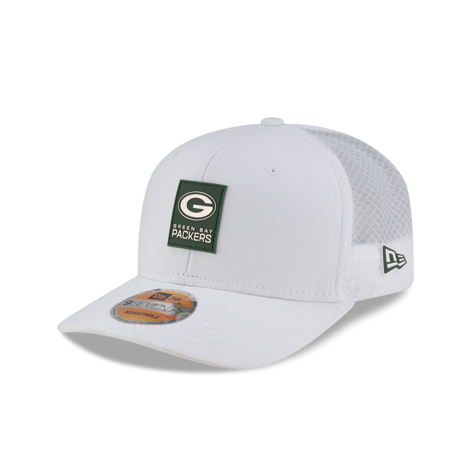 Green Bay Packers 2025 Sideline Hot Weather White 9SEVENTY Trucker Hat