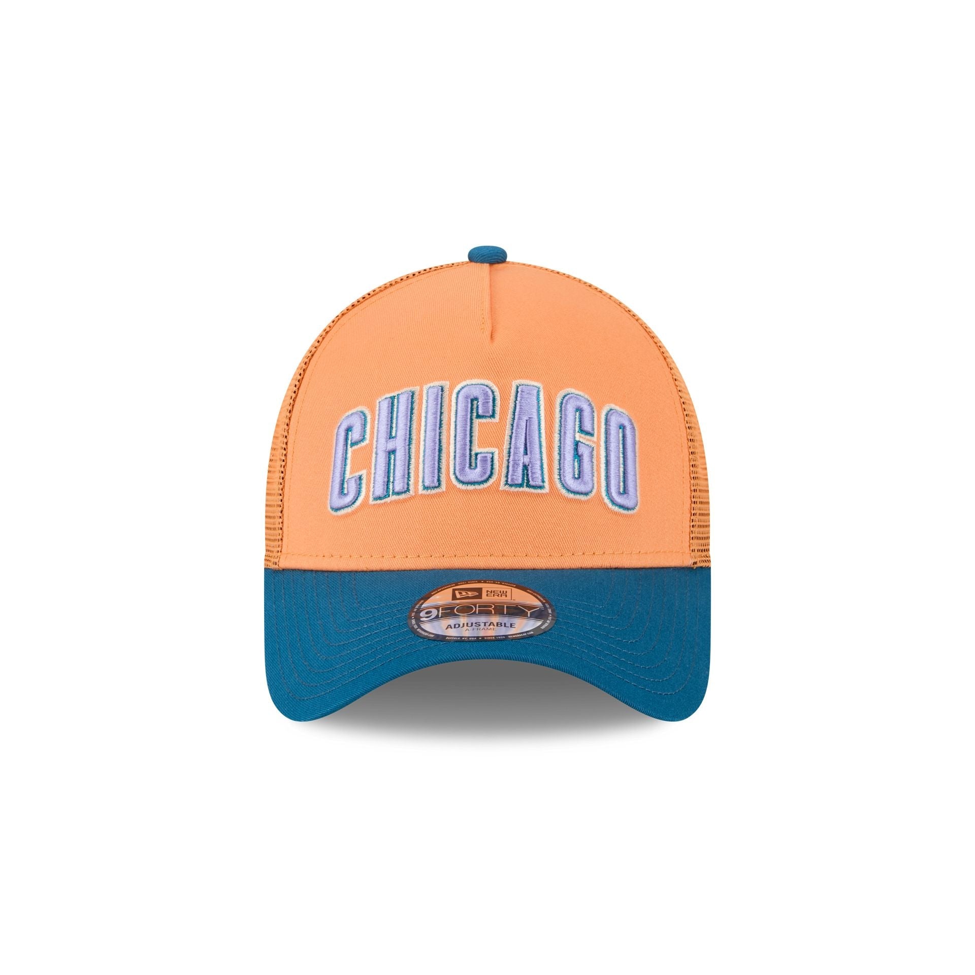 Chicago Cubs Orange Glaze 9FORTY A-Frame Trucker Hat