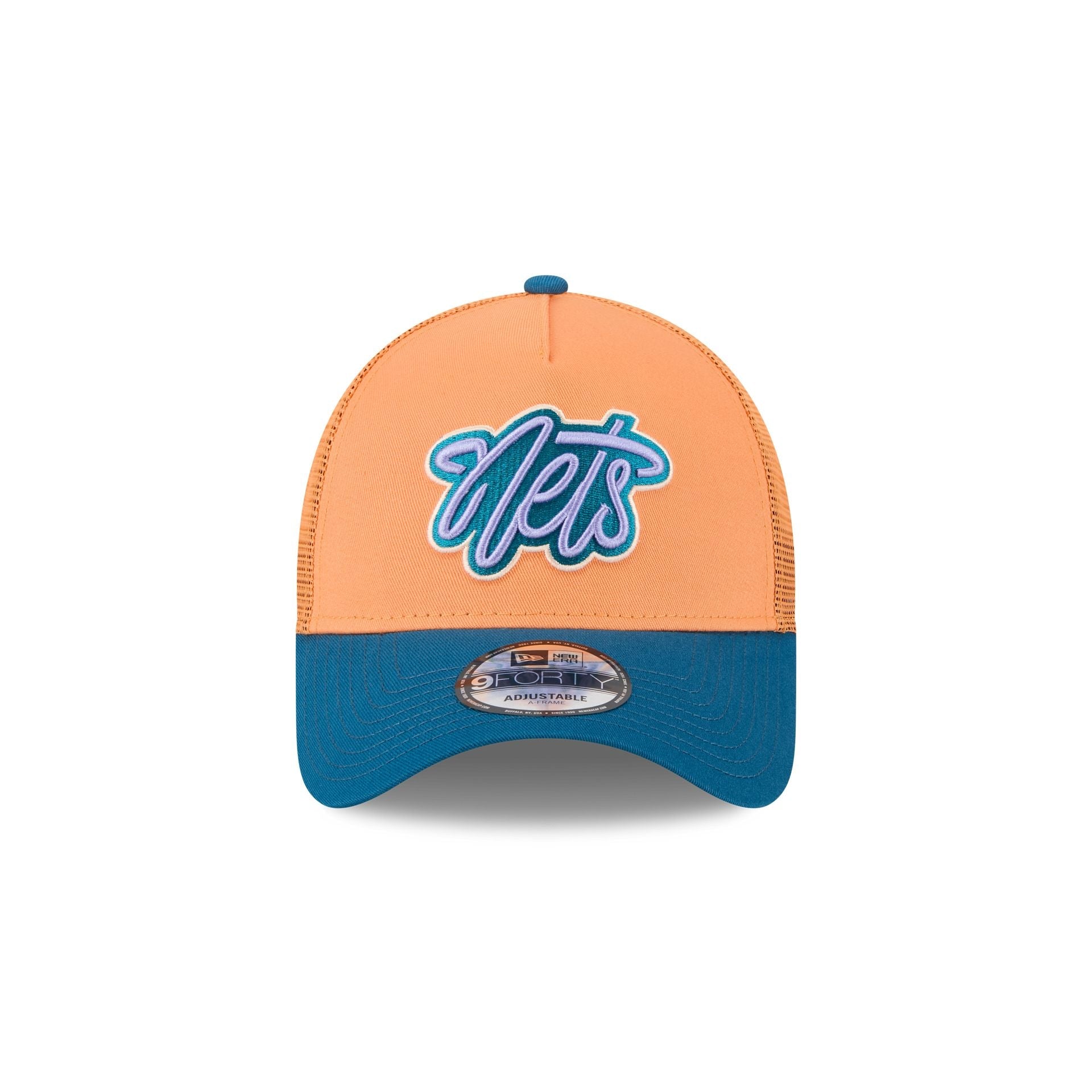 Brooklyn Nets Orange Glaze 9FORTY A-Frame Trucker Hat