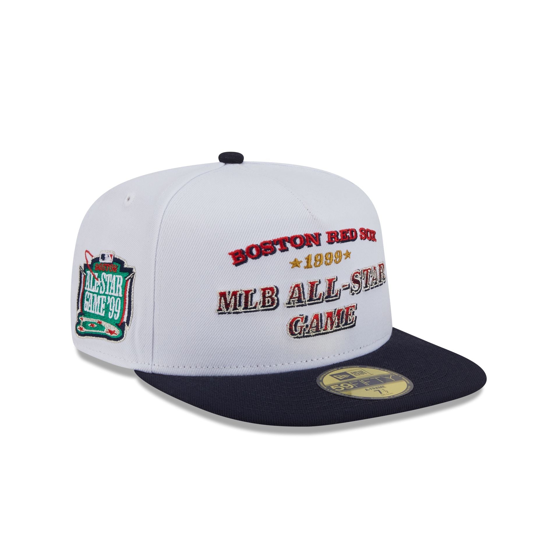 Boston Red Sox Summer Derby White 59FIFTY A-Frame Fitted Hat
