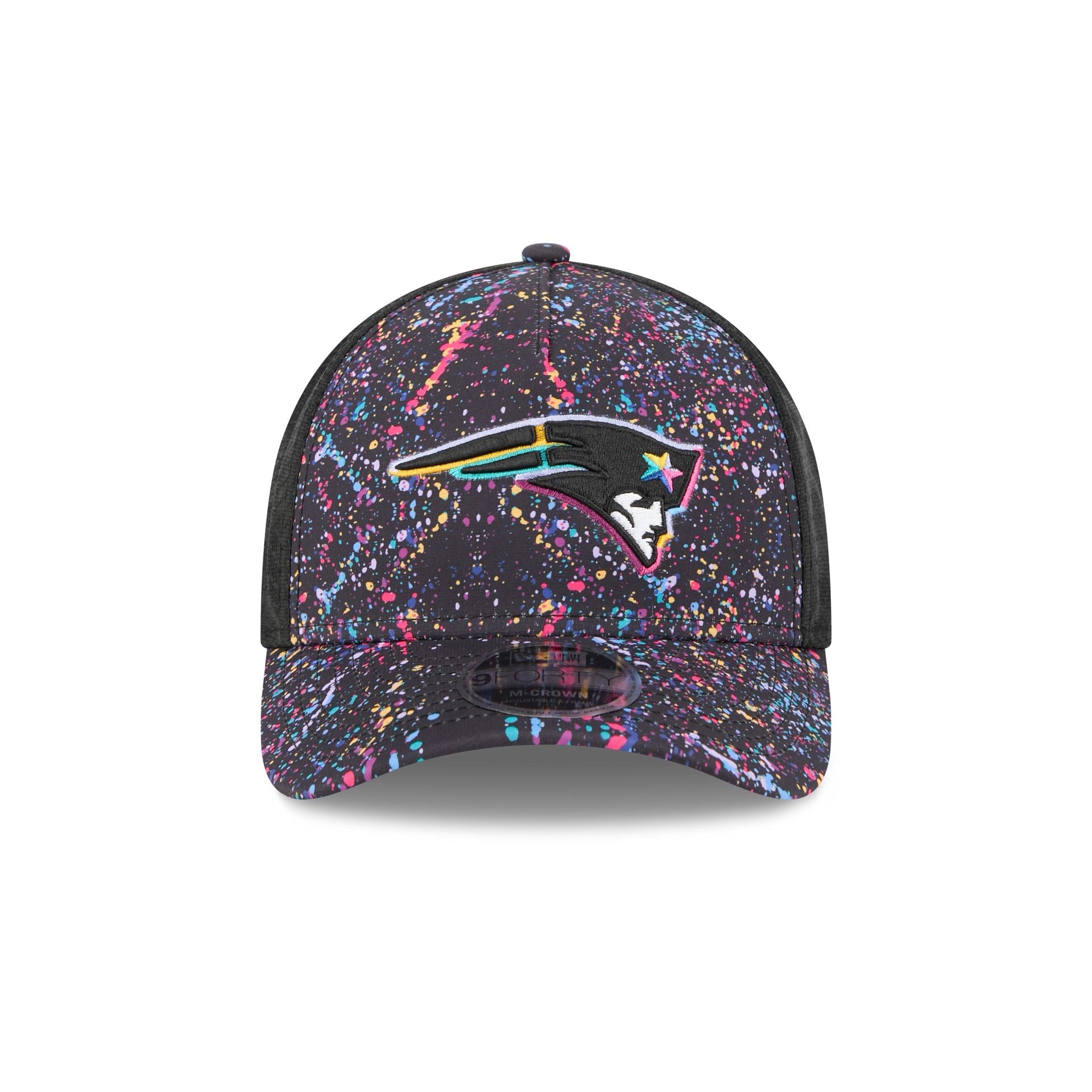 New England Patriots 2025 Crucial Catch 9FORTY M-Crown A-Frame Trucker Hat