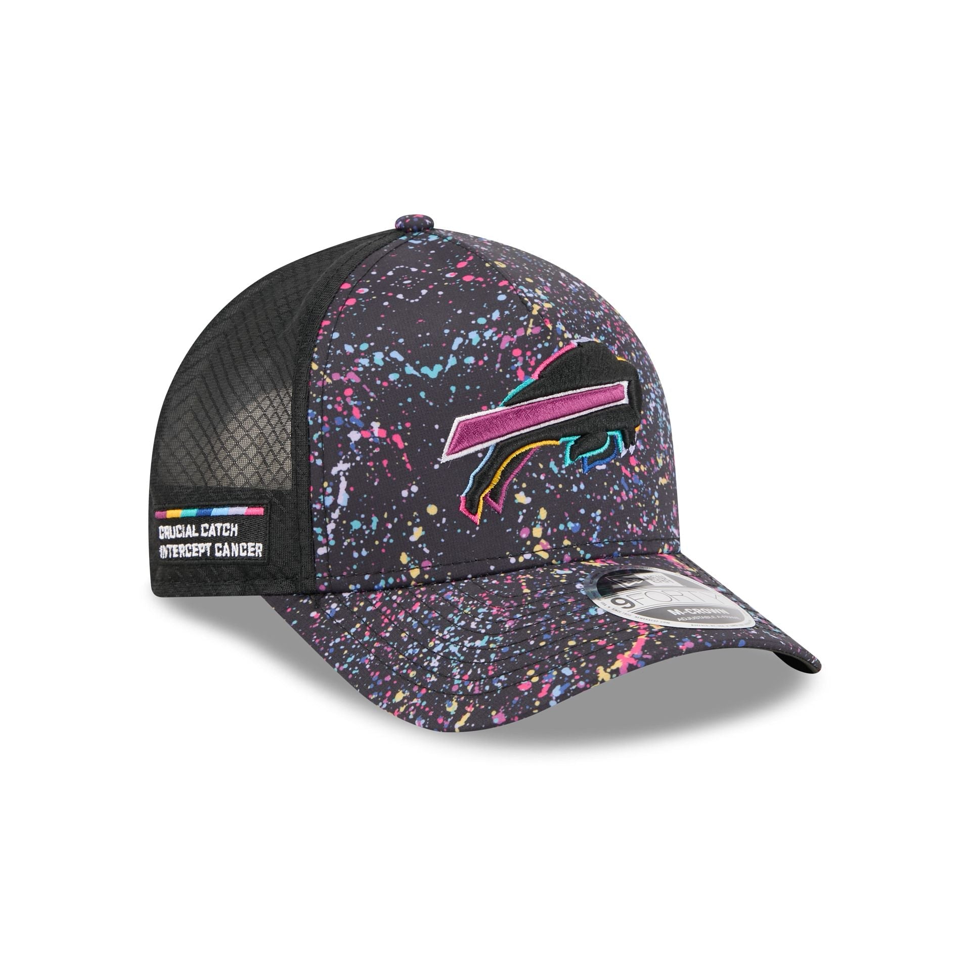 Buffalo Bills 2025 Crucial Catch 9FORTY M-Crown A-Frame Trucker Hat