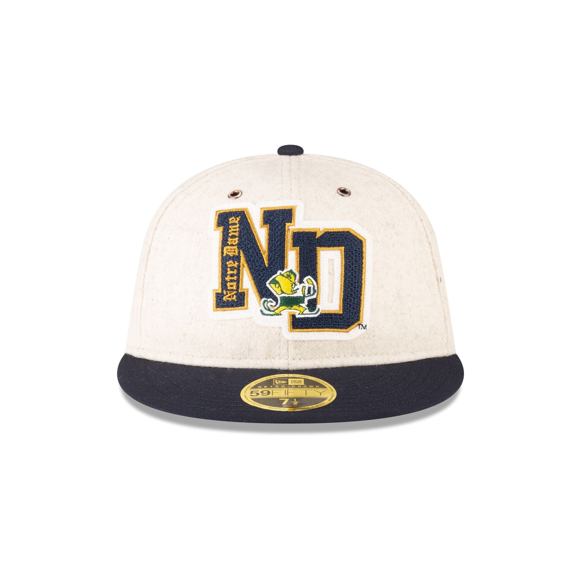 Notre Dame Fighting Irish College Vault Wool Letterman Retro Crown 59FIFTY Fitted Hat