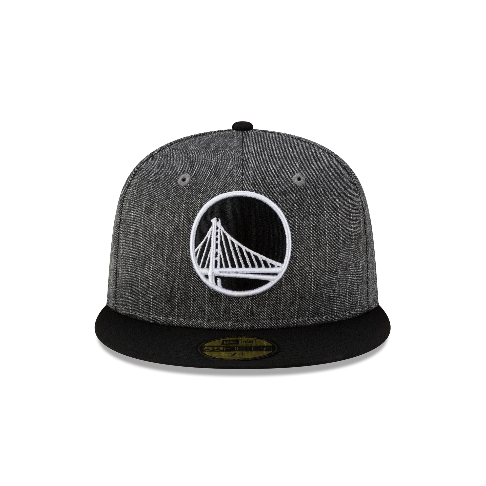 Just Caps Black Pinstripe Golden State Warriors 59FIFTY Fitted Hat