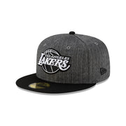 Just Caps Black Pinstripe Los Angeles Lakers 59FIFTY Fitted Hat